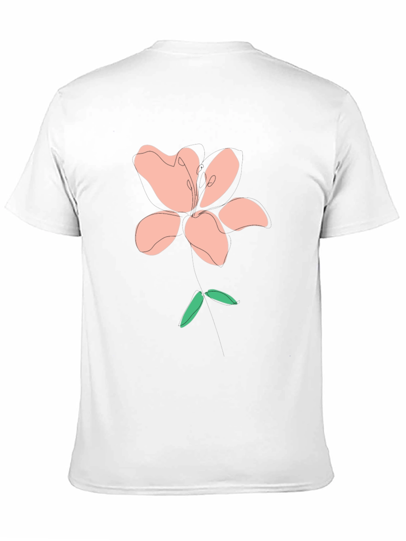 Modern Floral Graphic Tee - Black Cotton Blend
