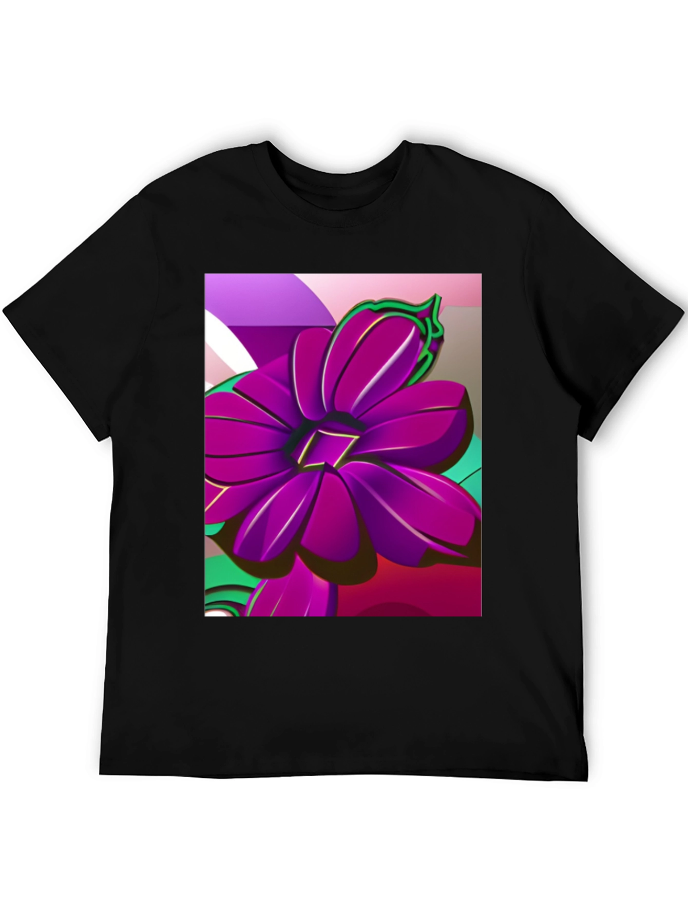 Bold Floral Graphic Tee - Modern Artistic Design