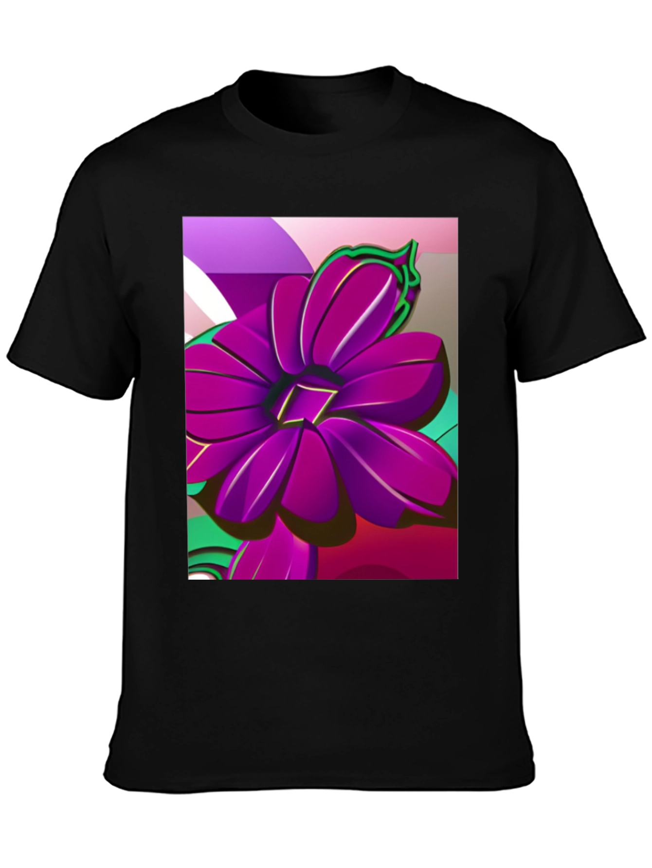 Bold Floral Graphic Tee - Modern Artistic Design
