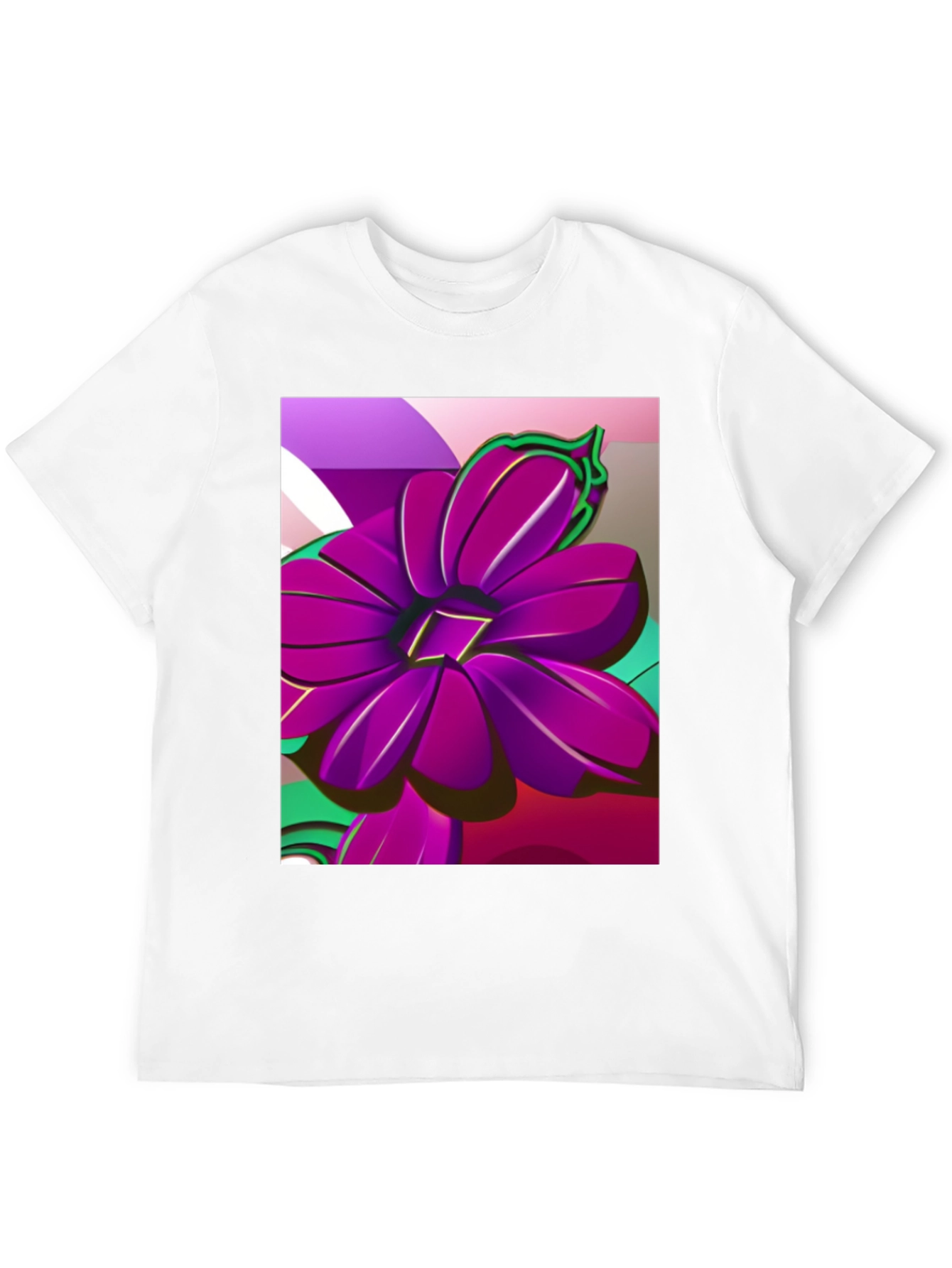 Bold Floral Graphic Tee - Modern Artistic Design