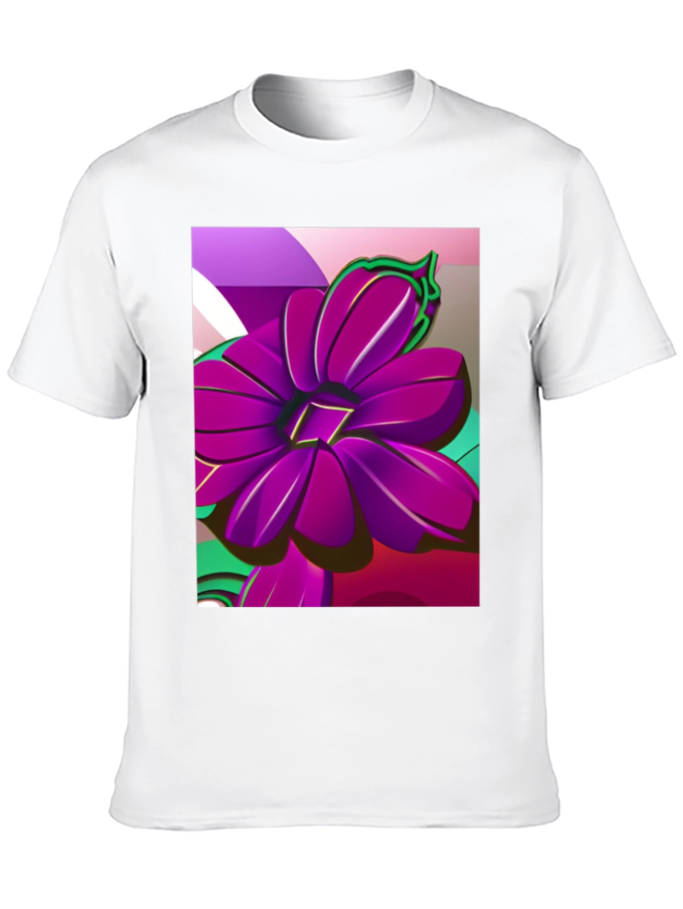 Bold Floral Graphic Tee - Modern Artistic Design