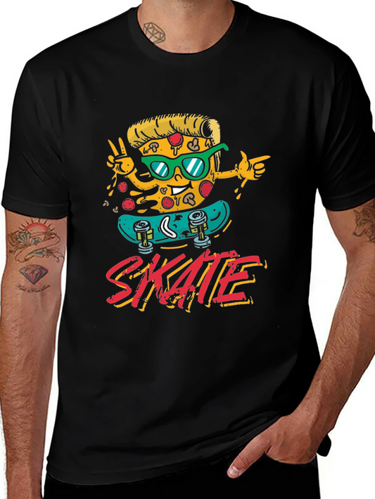 Cool Pizza Skate T-Shirt - Black