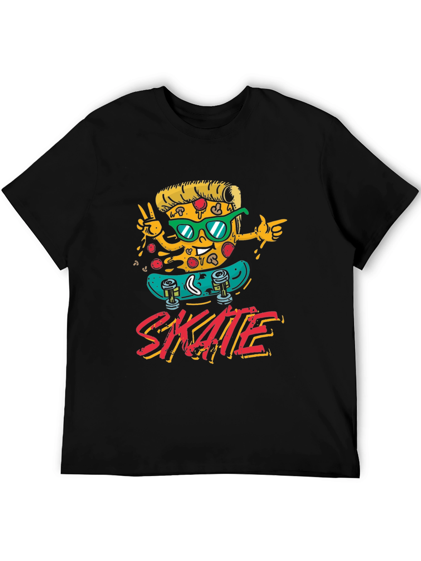 Cool Pizza Skate T-Shirt - Black