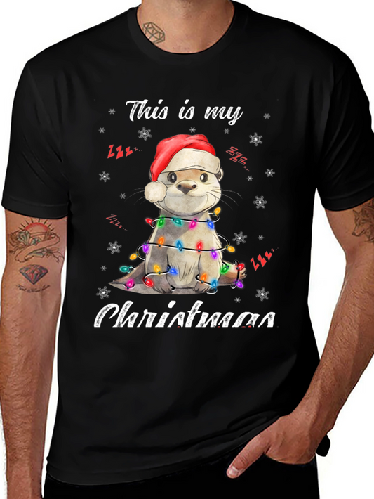 Festive Otter Christmas T-Shirt