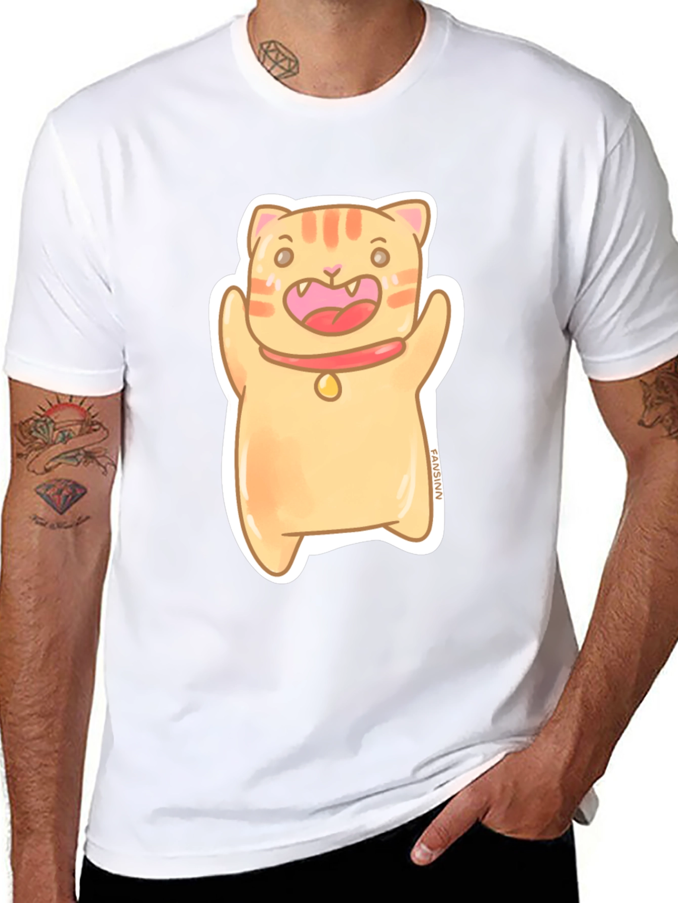 Cute Cat Cartoon Graphic Tee