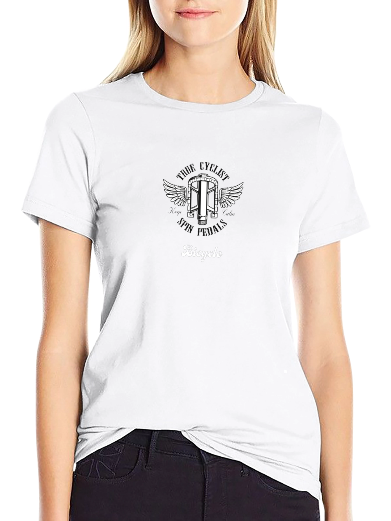 Bicycle Winged Design Graphic T-Shirt