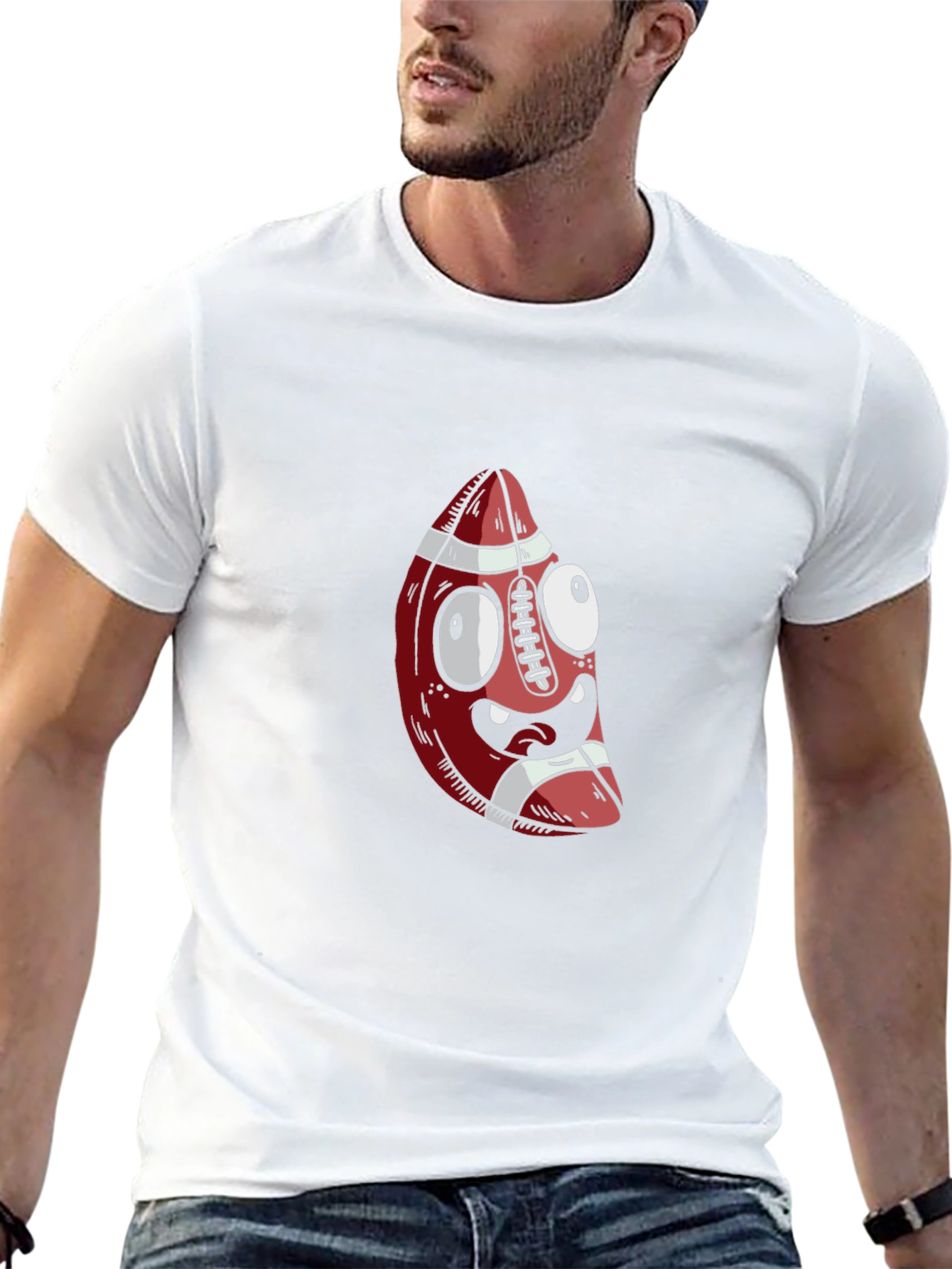 Funny Football Cartoon Graphic T-Shirt