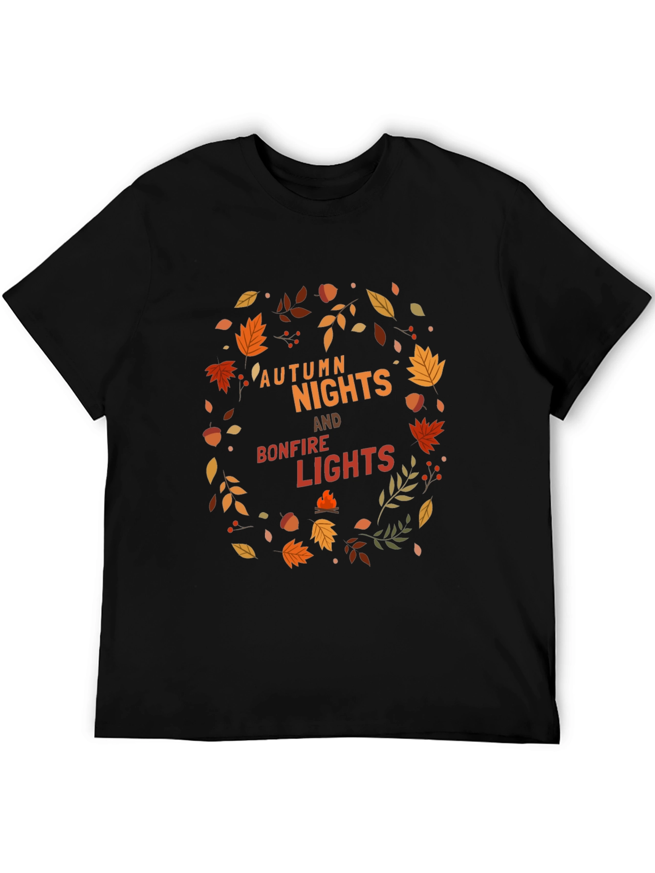 Autumn Nights Bonfire Lights Graphic T-Shirt
