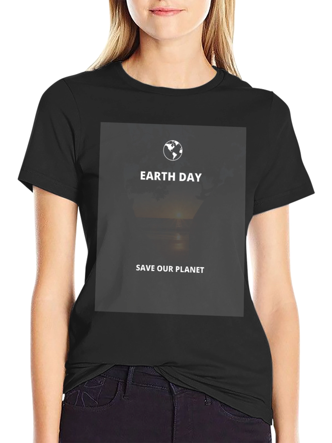 Earth Day Save Our Planet Black T-Shirt