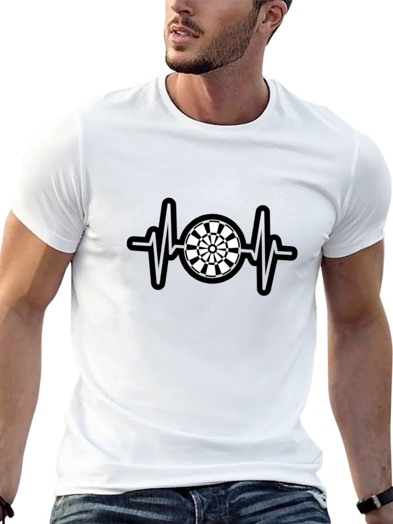 Darts Heartbeat Graphic Tee - Unique & Stylish