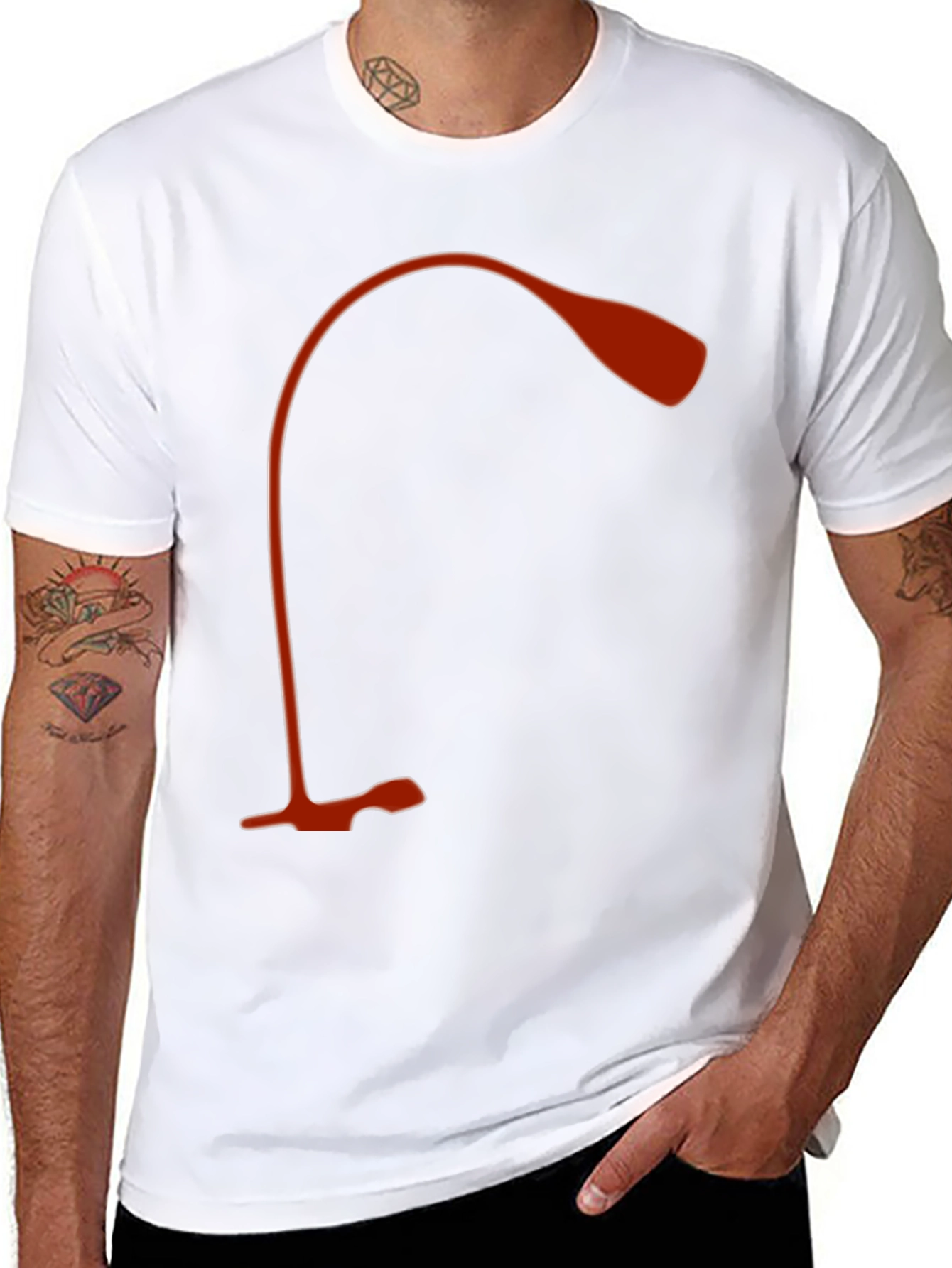 Modern Desk Lamp Graphic Tee - Black Cotton Shirt
