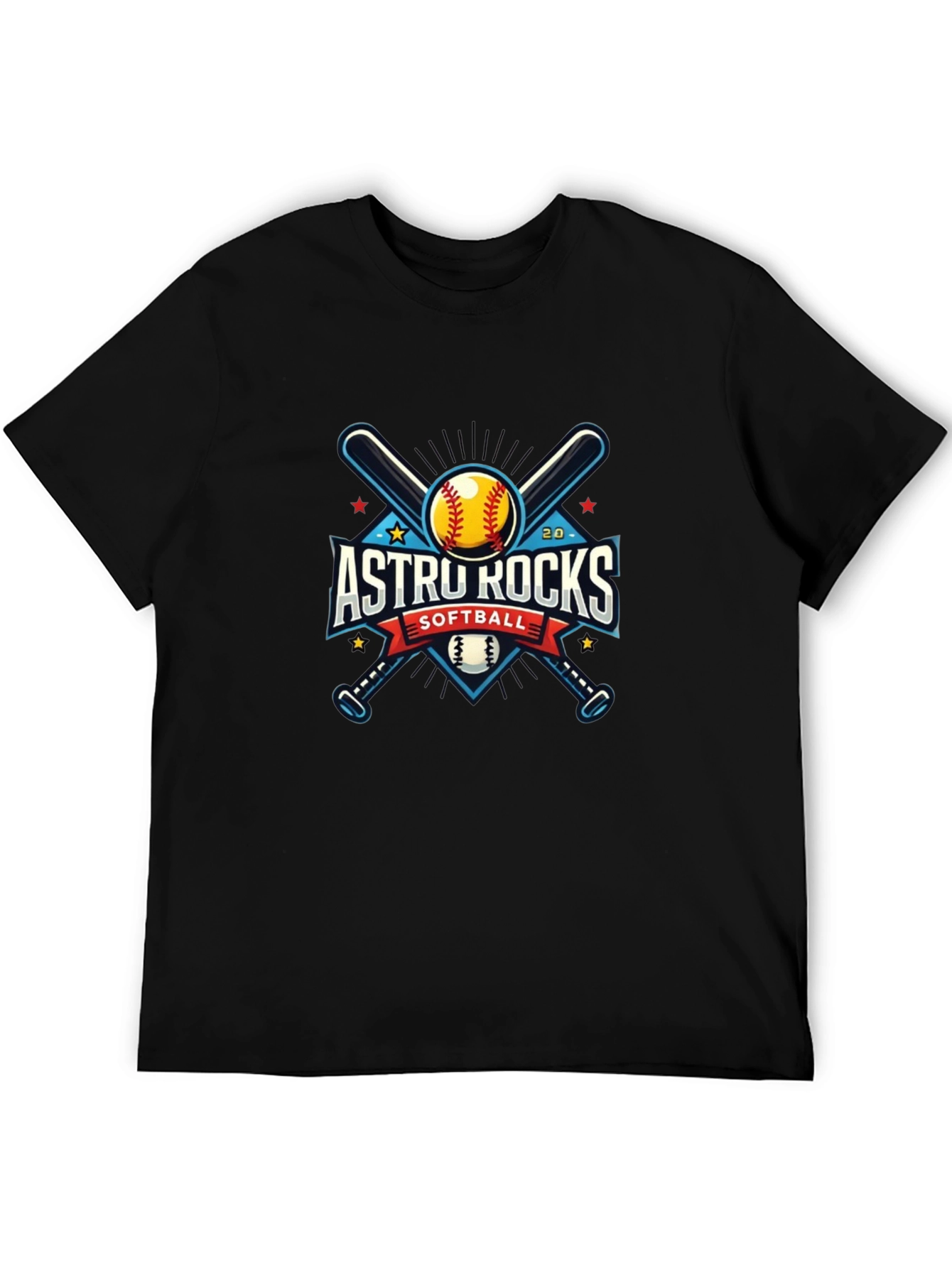 Astro Rocks Softball Black T-Shirt