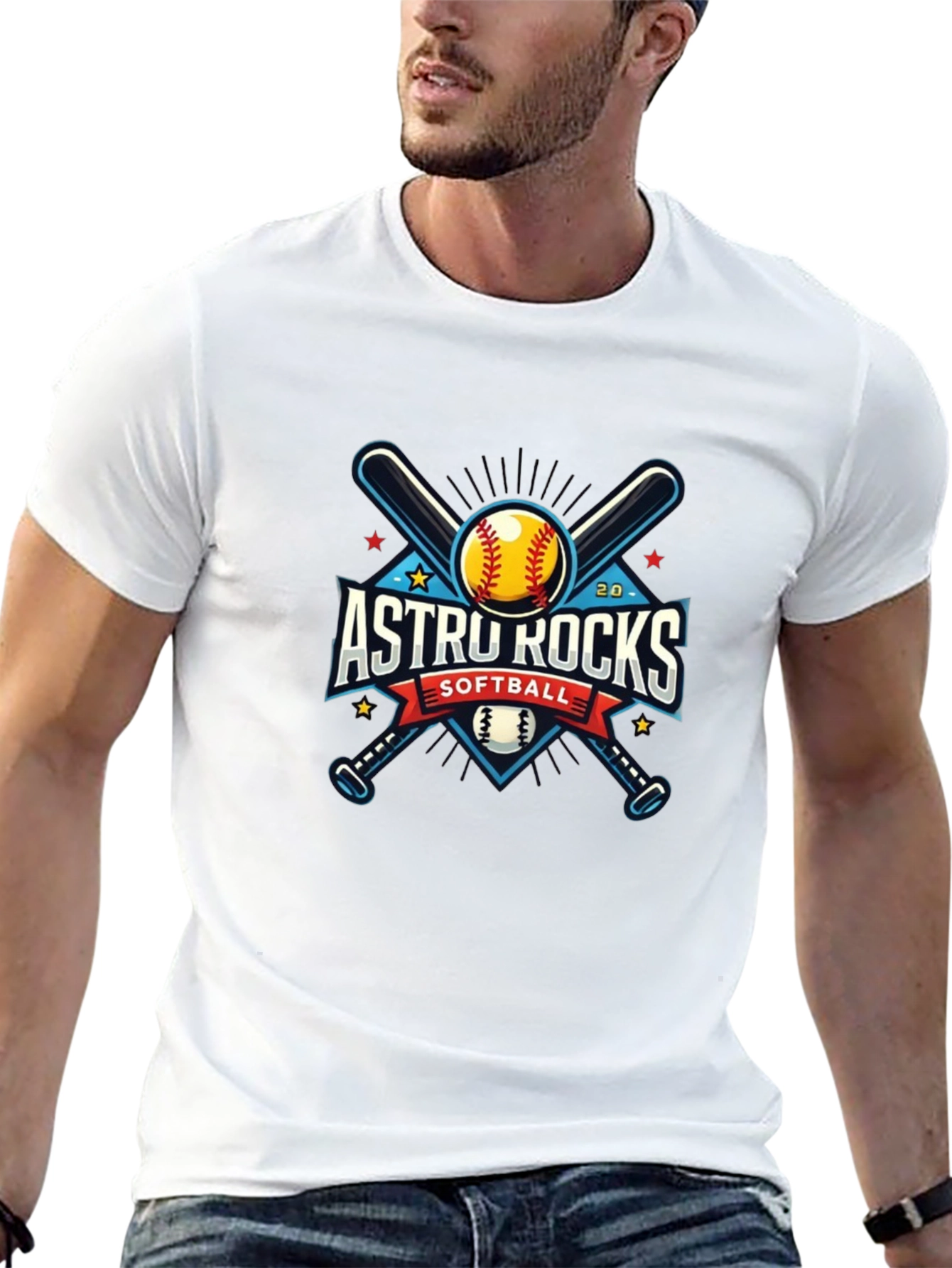 Astro Rocks Softball Black T-Shirt