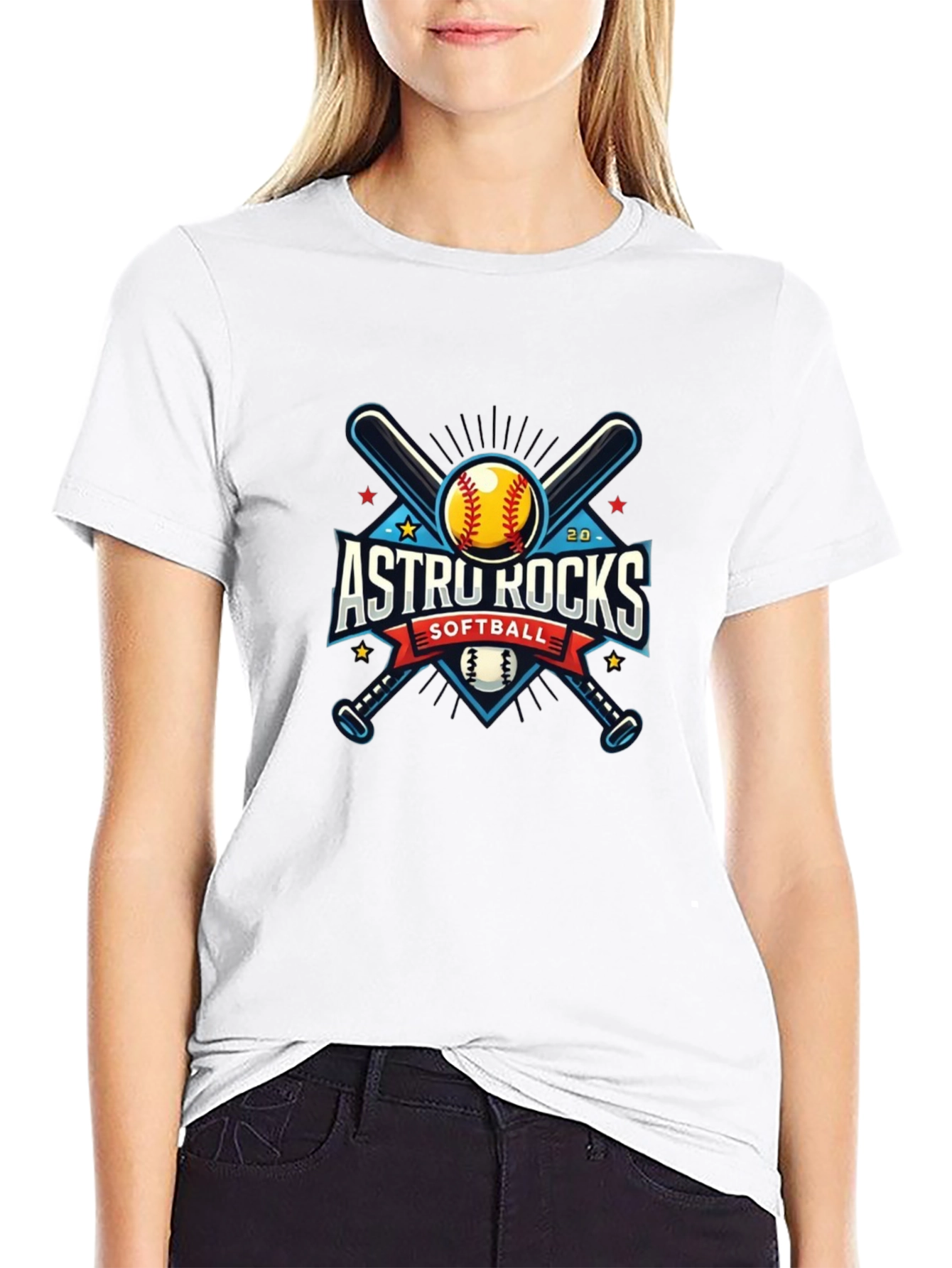 Astro Rocks Softball Black T-Shirt