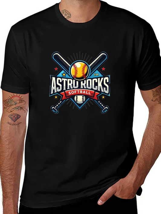 Astro Rocks Softball Black T-Shirt