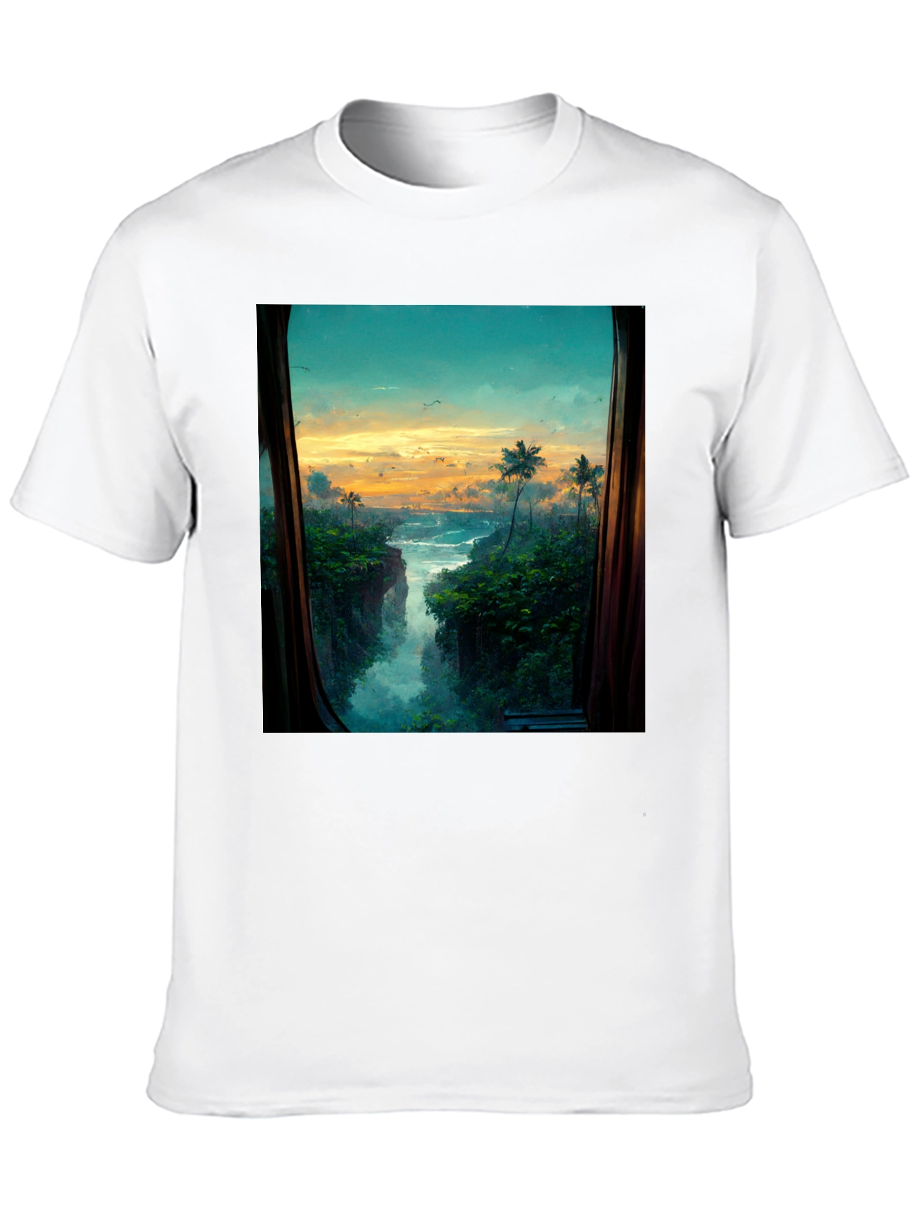 Tropical View T-Shirt - Nature Window Design