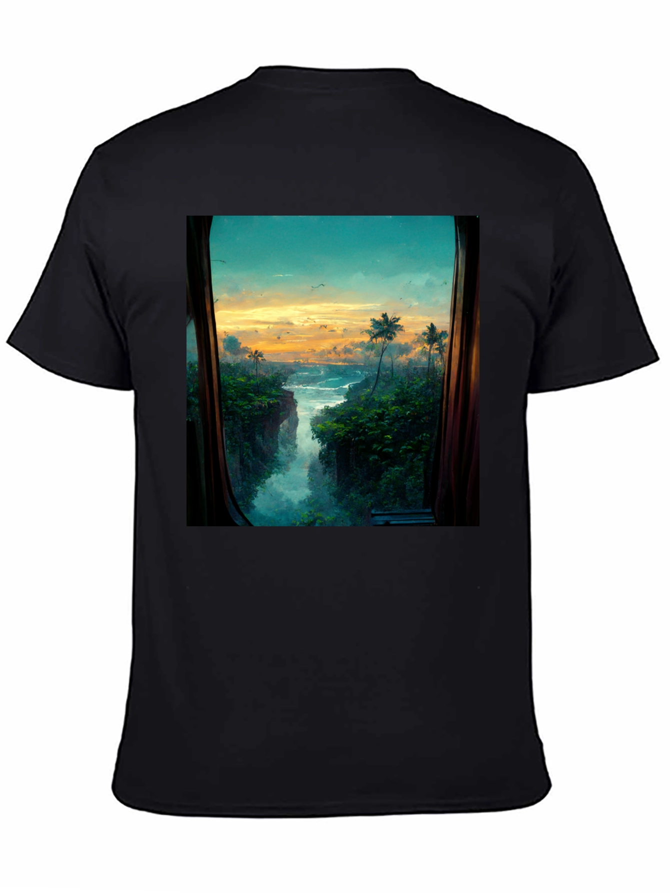 Tropical View T-Shirt - Nature Window Design
