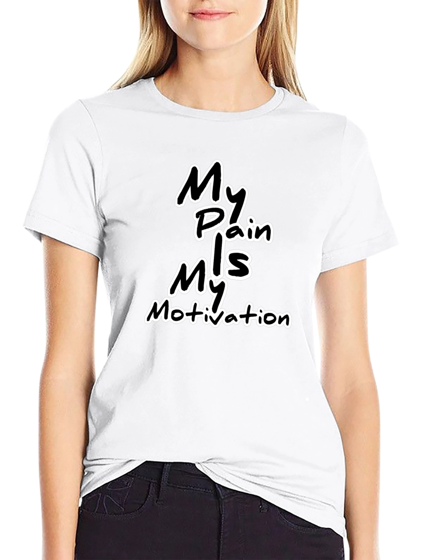 Motivational Black T-Shirt: My Pain My Motivation