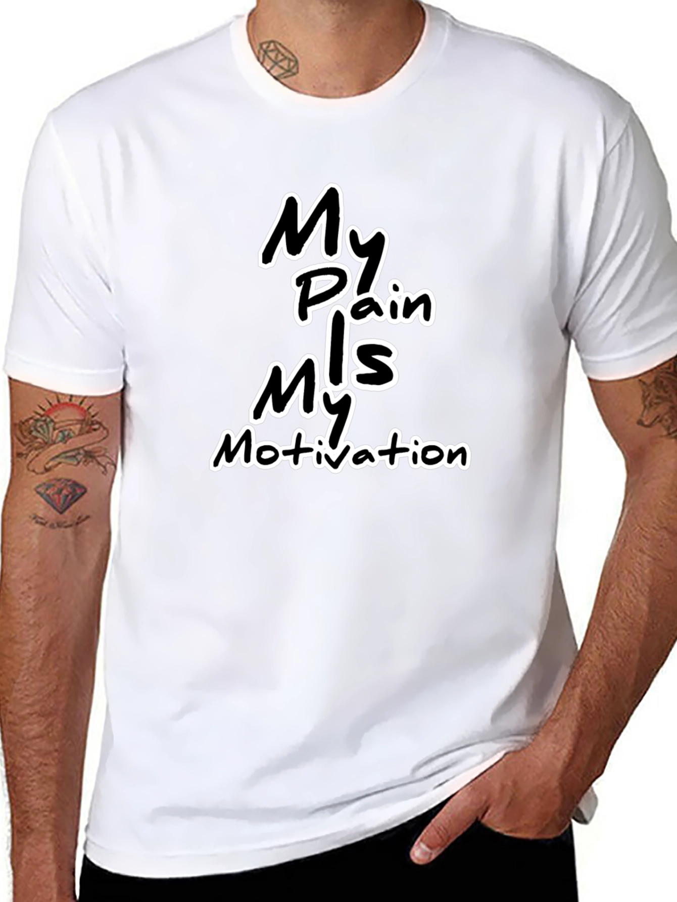 Motivational Black T-Shirt: My Pain My Motivation