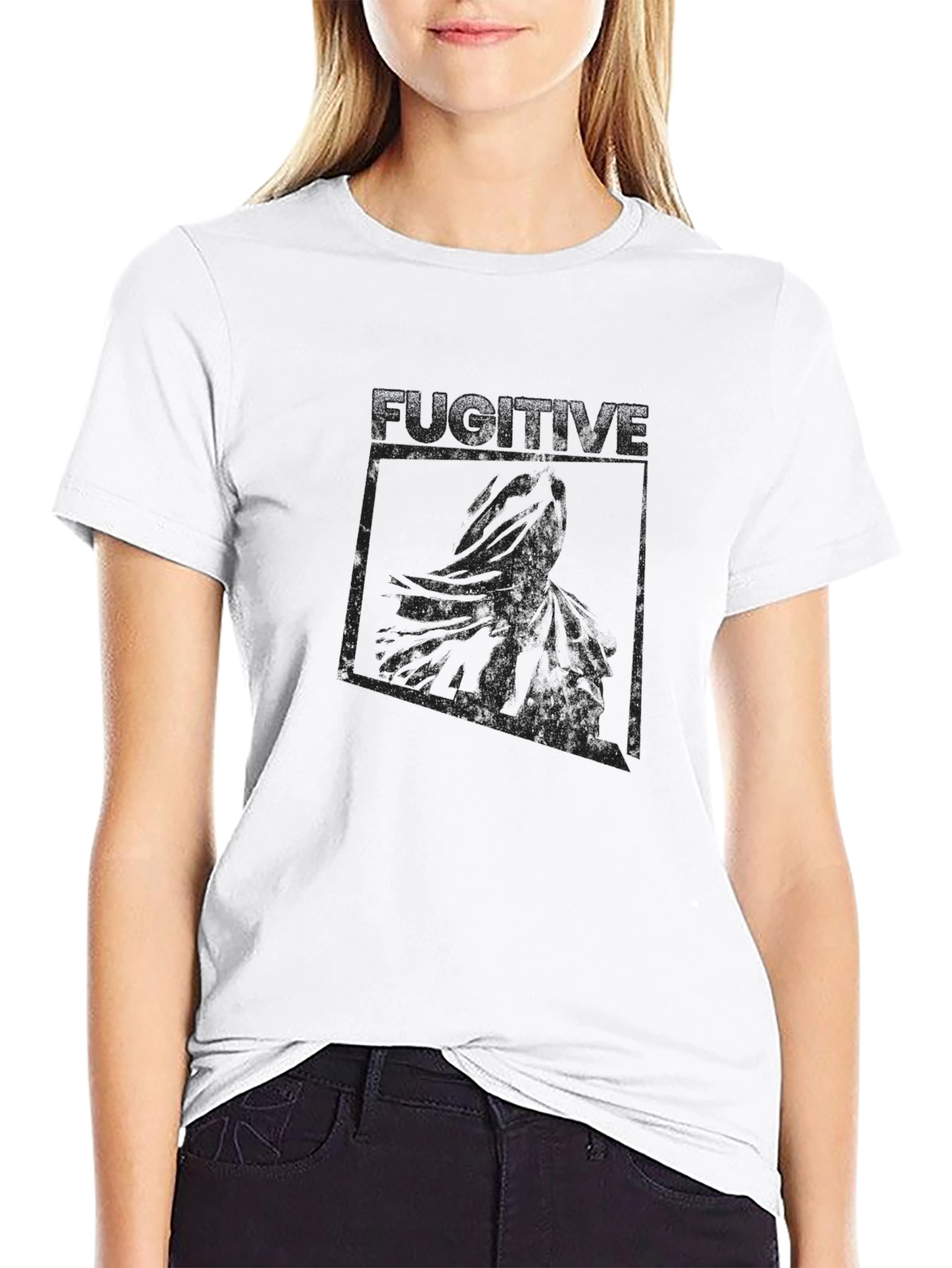Fugitive Graphic Print Crew Neck T-Shirt