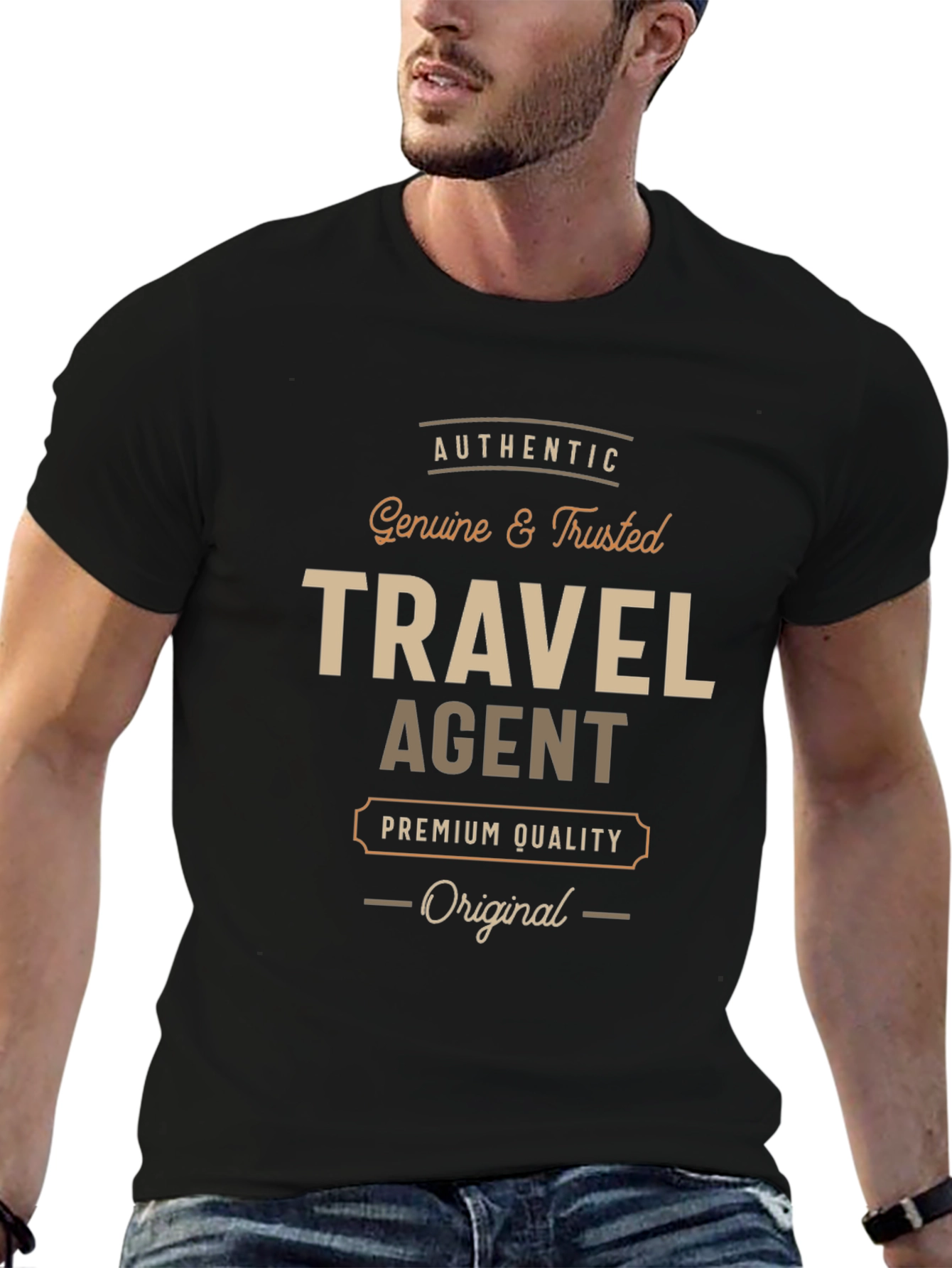 Travel Agent Premium Quality Black T-Shirt