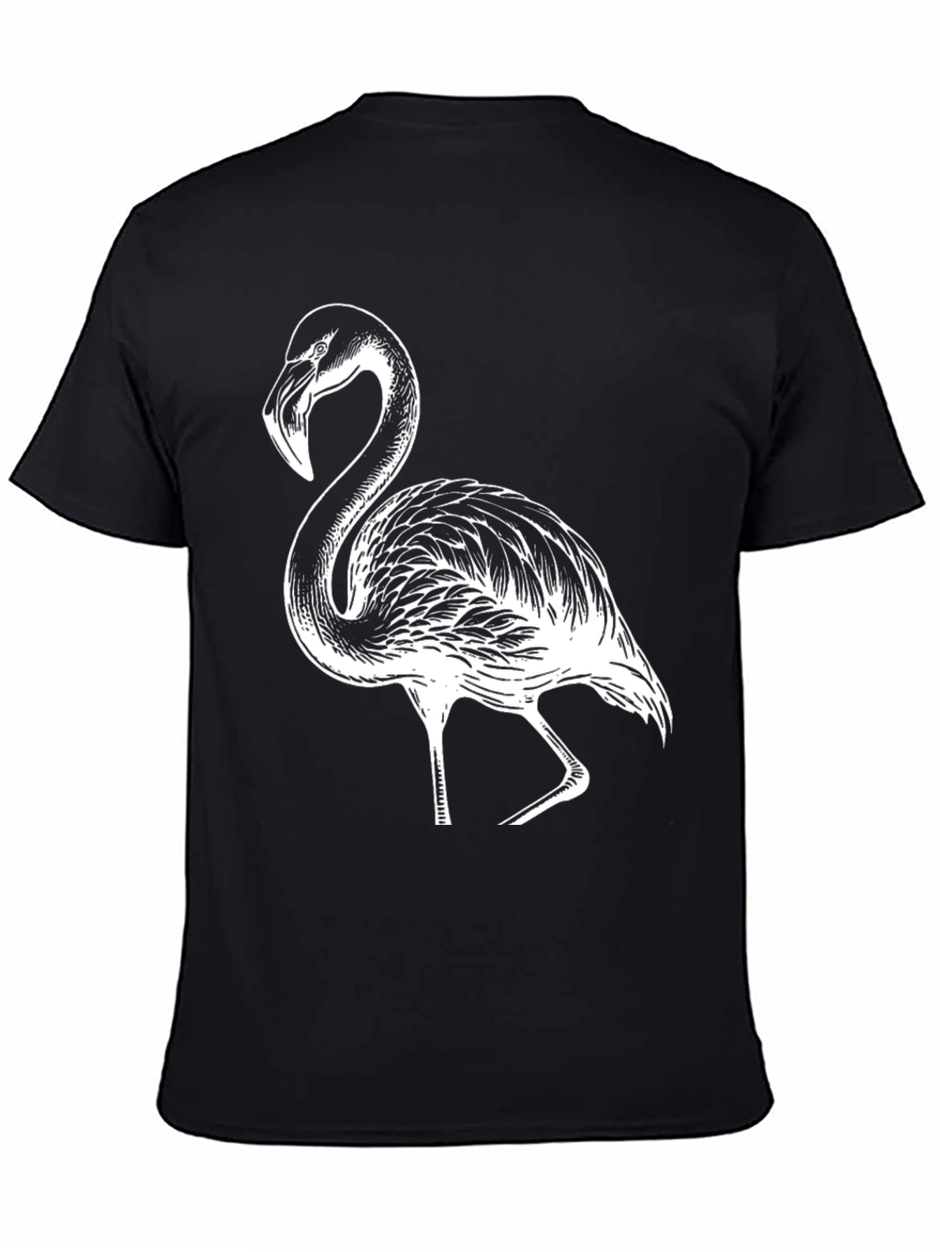 Flamingo Graphic Tee - Black Casual T-Shirt