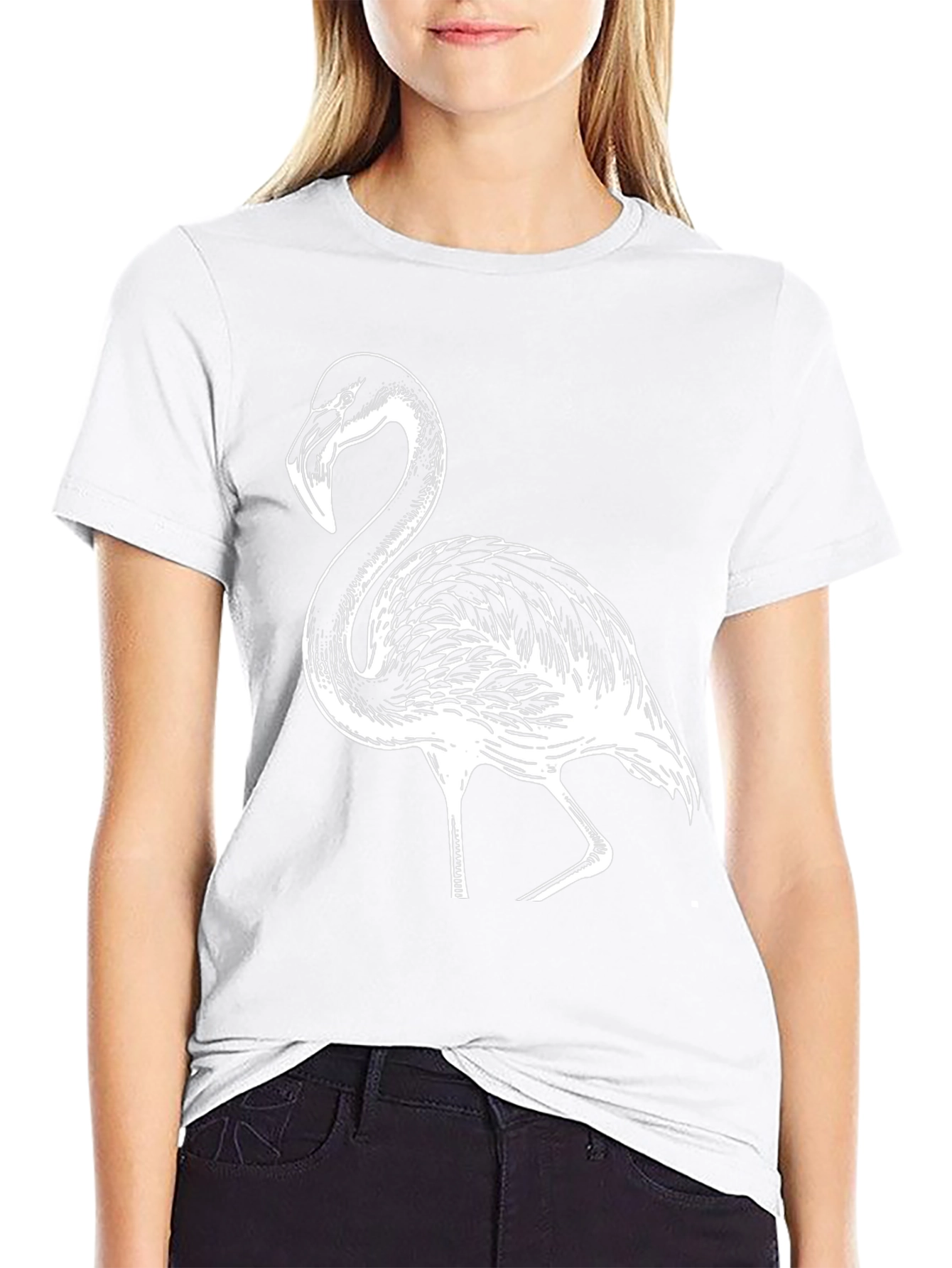 Flamingo Graphic Tee - Black Casual T-Shirt
