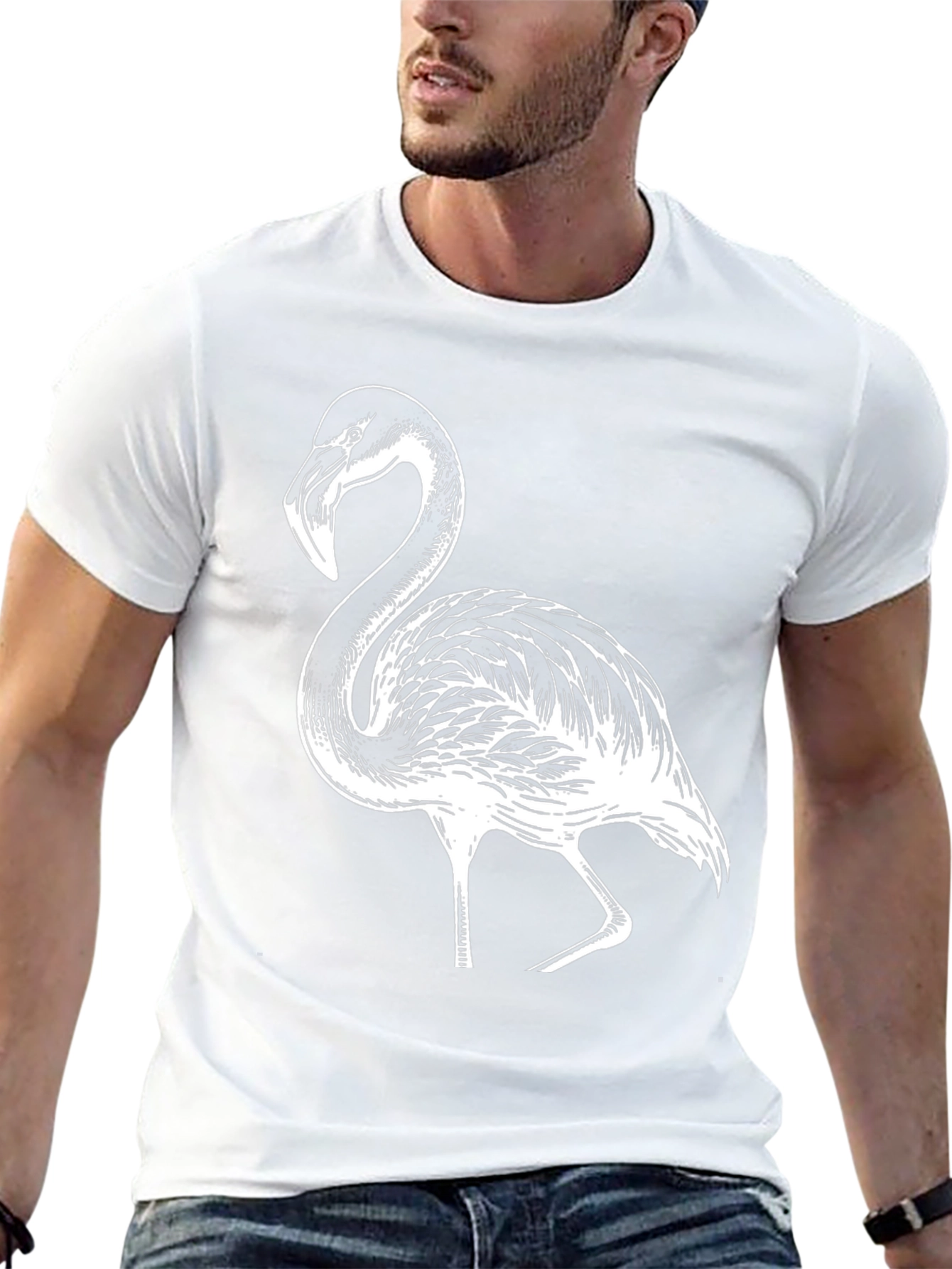 Flamingo Graphic Tee - Black Casual T-Shirt
