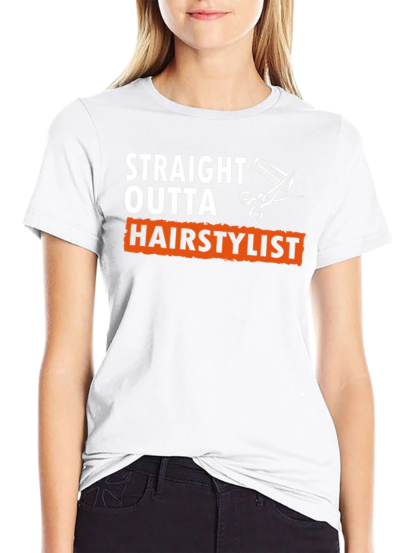 Straight Outta Hairstylist Graphic Tee - Black