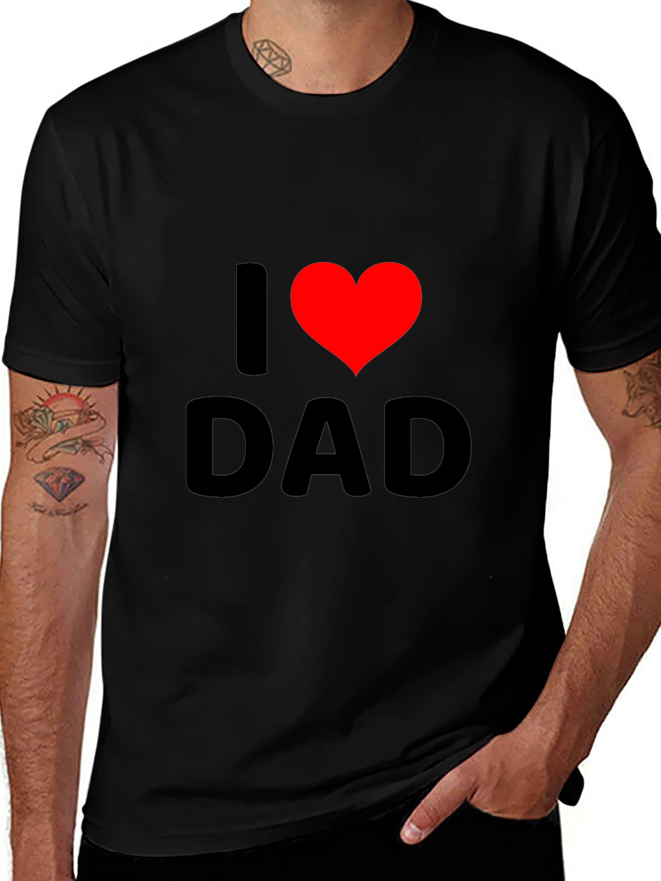 I Heart Dad Black T-Shirt