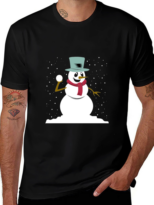 Snowman Throwing Snowball Graphic Tee