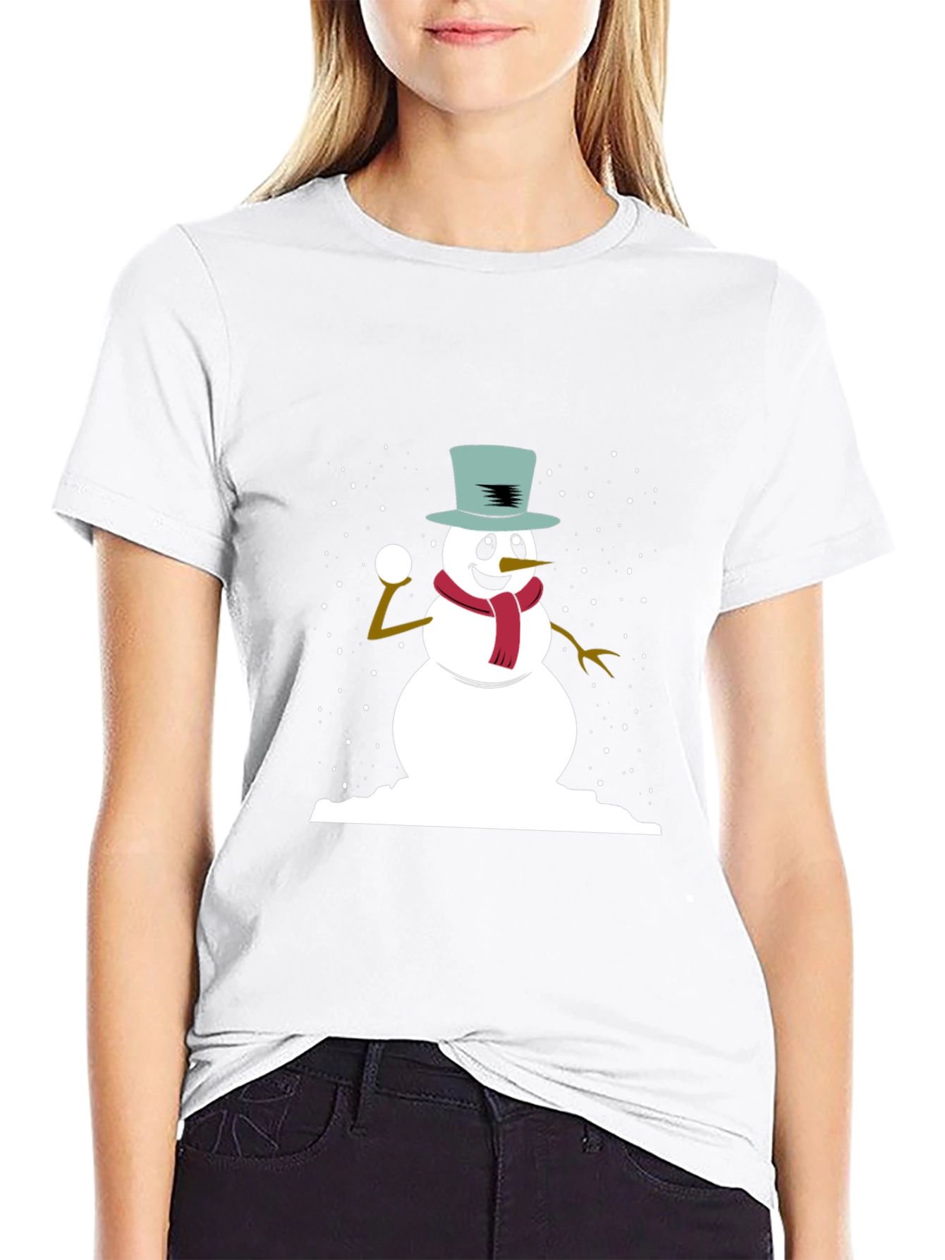 Snowman Throwing Snowball Graphic Tee