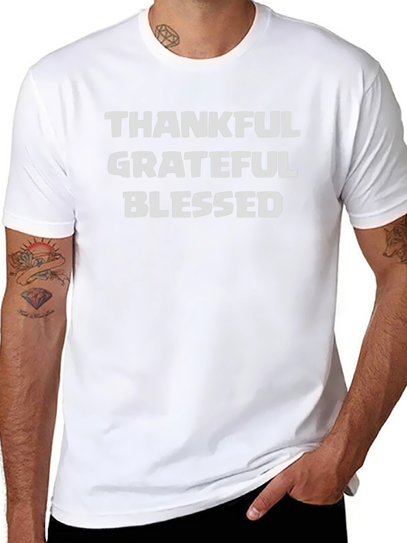 Thankful Grateful Blessed Black T-Shirt