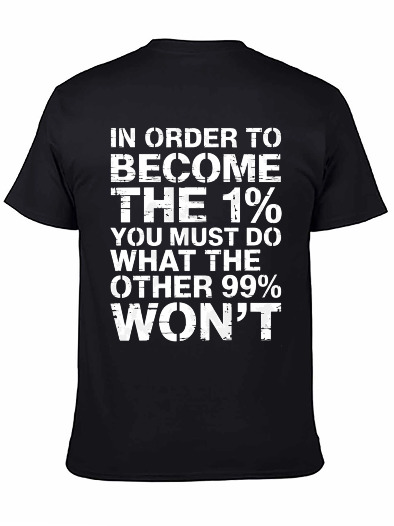 1% Motivation Black T-Shirt