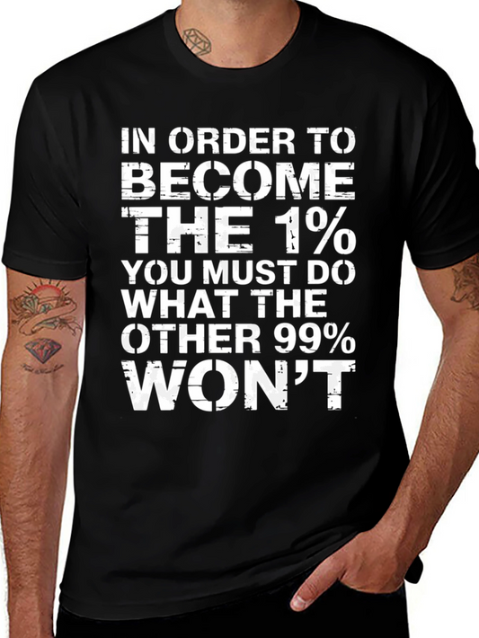 1% Motivation Black T-Shirt