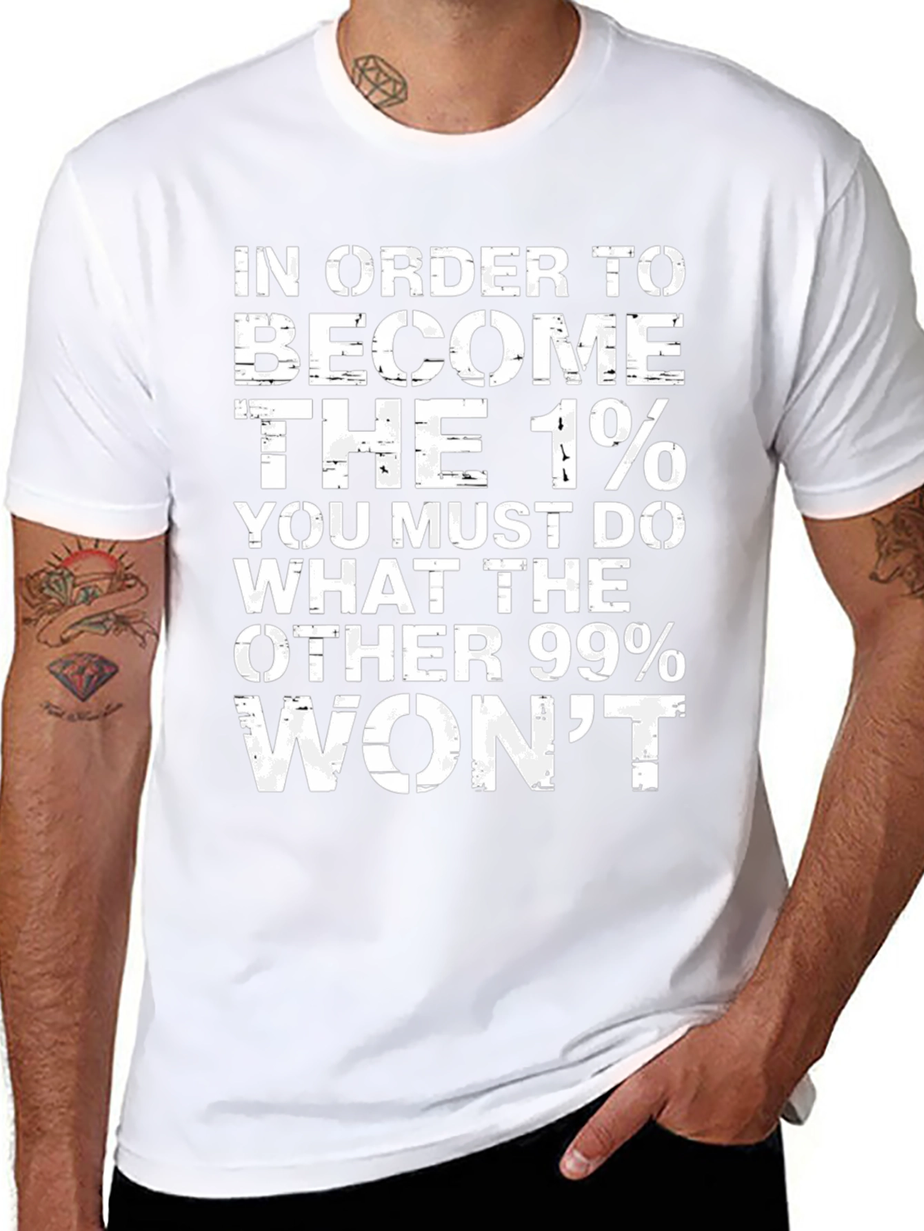 1% Motivation Black T-Shirt