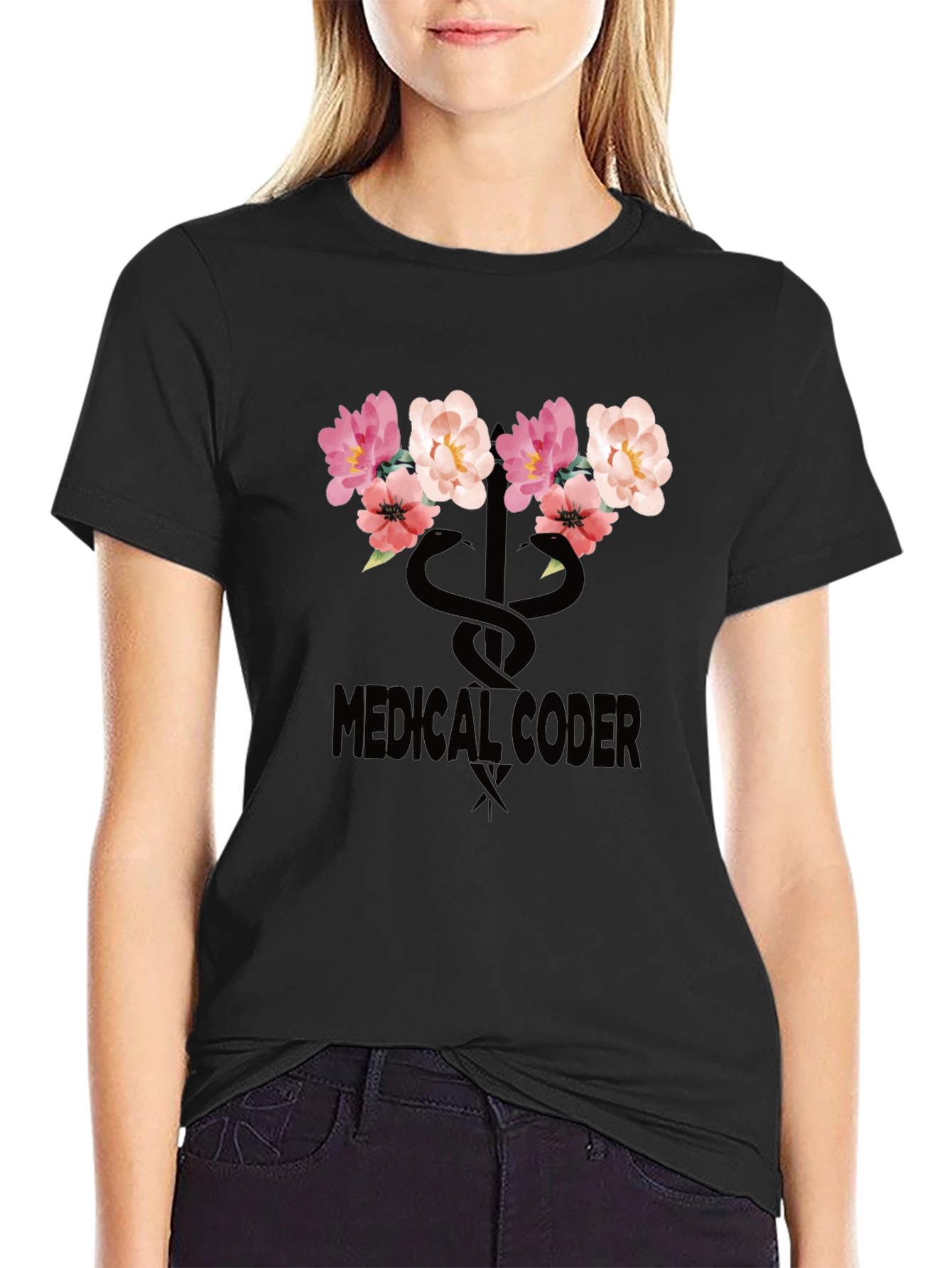 Floral Medical Coder T-Shirt