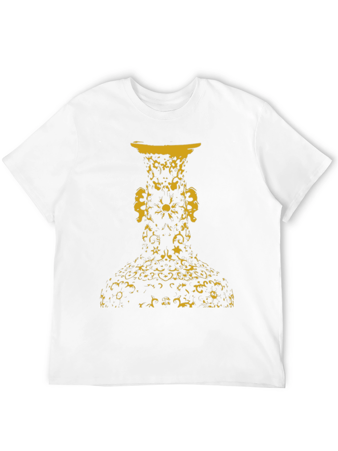 Abstract Vase Graphic Tee - Stylish Black T-Shirt