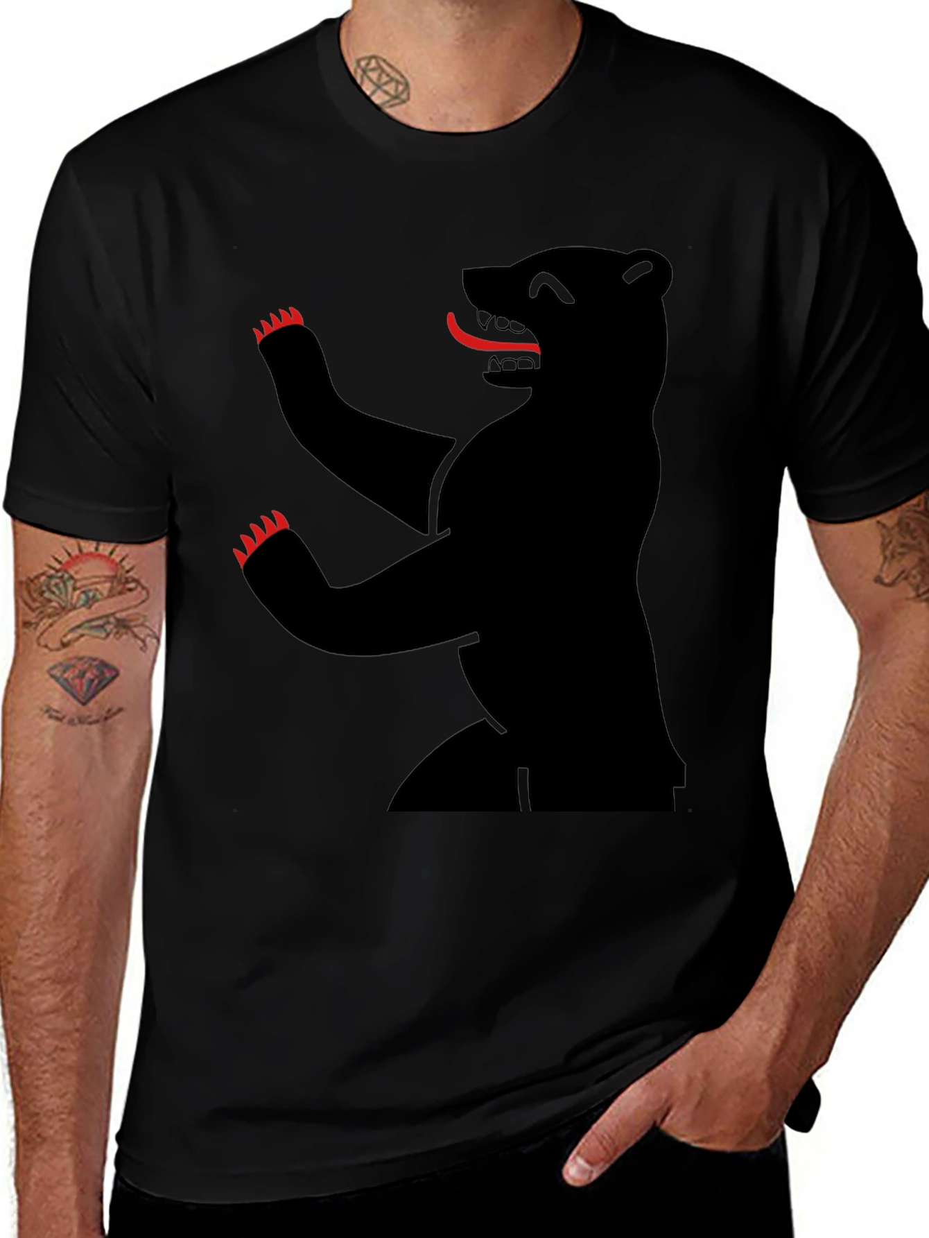 Berlin Bear T-Shirt - Black Graphic Tee