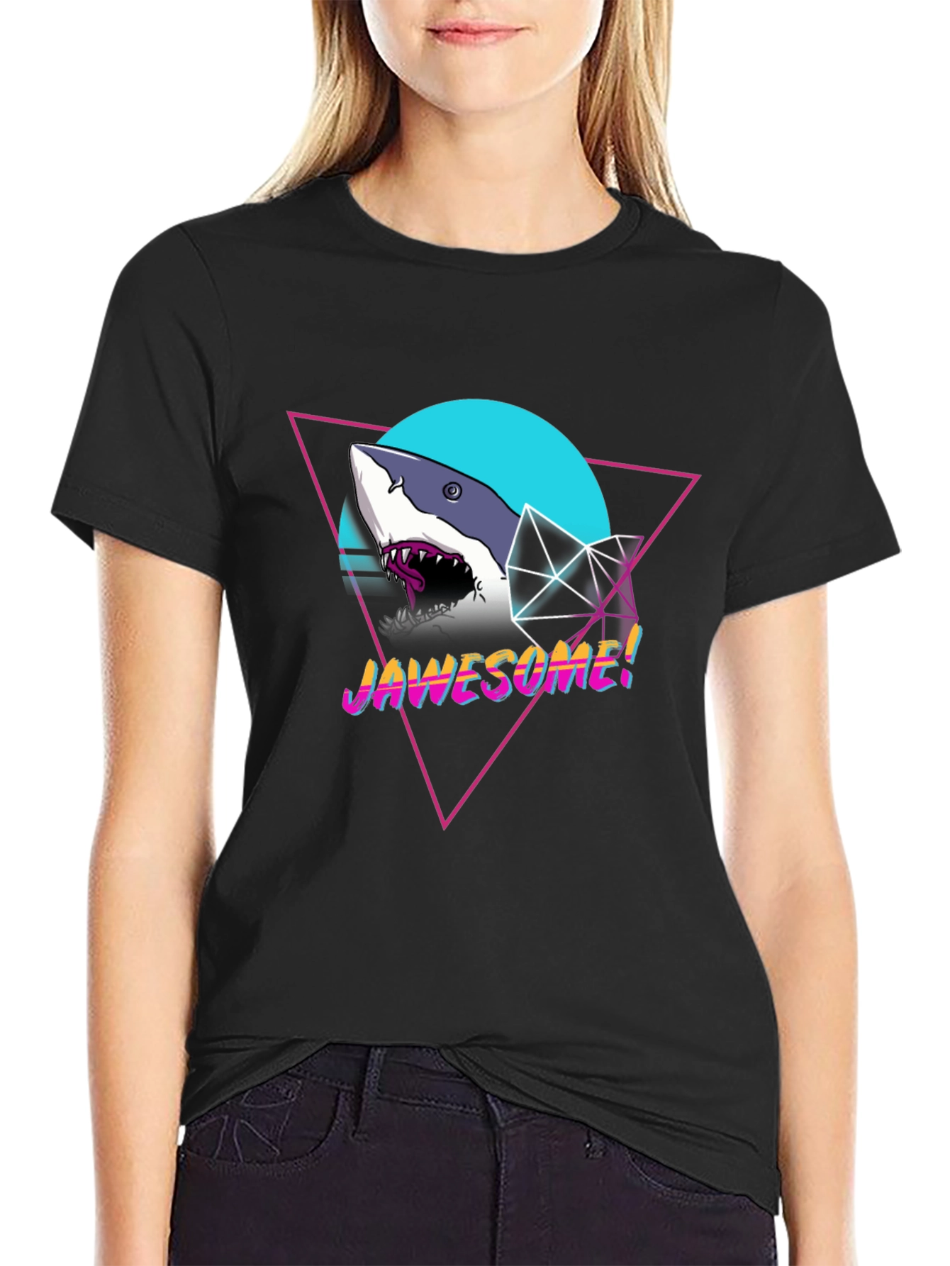 Jawsome Shark Graphic Tee - Retro Style