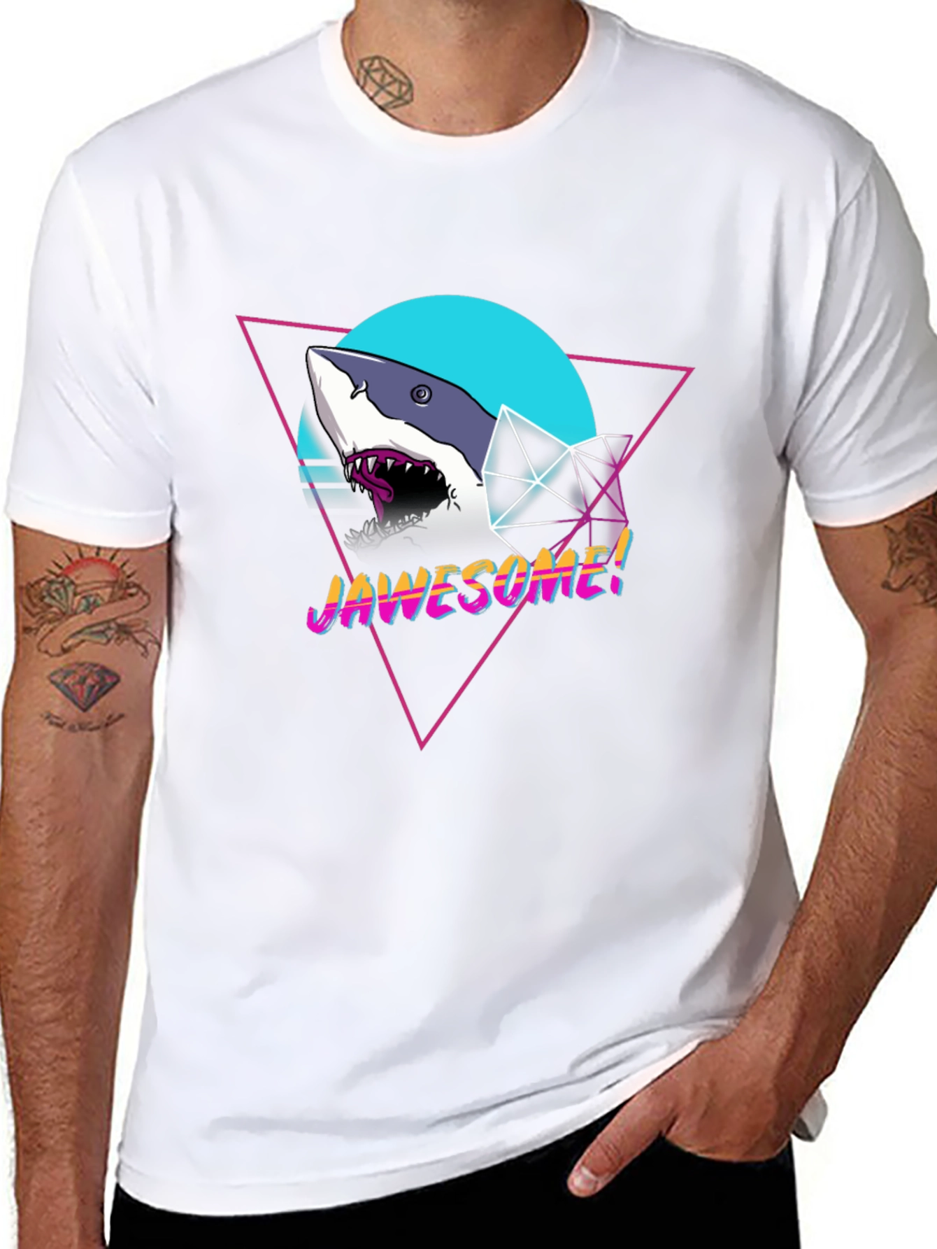 Jawsome Shark Graphic Tee - Retro Style