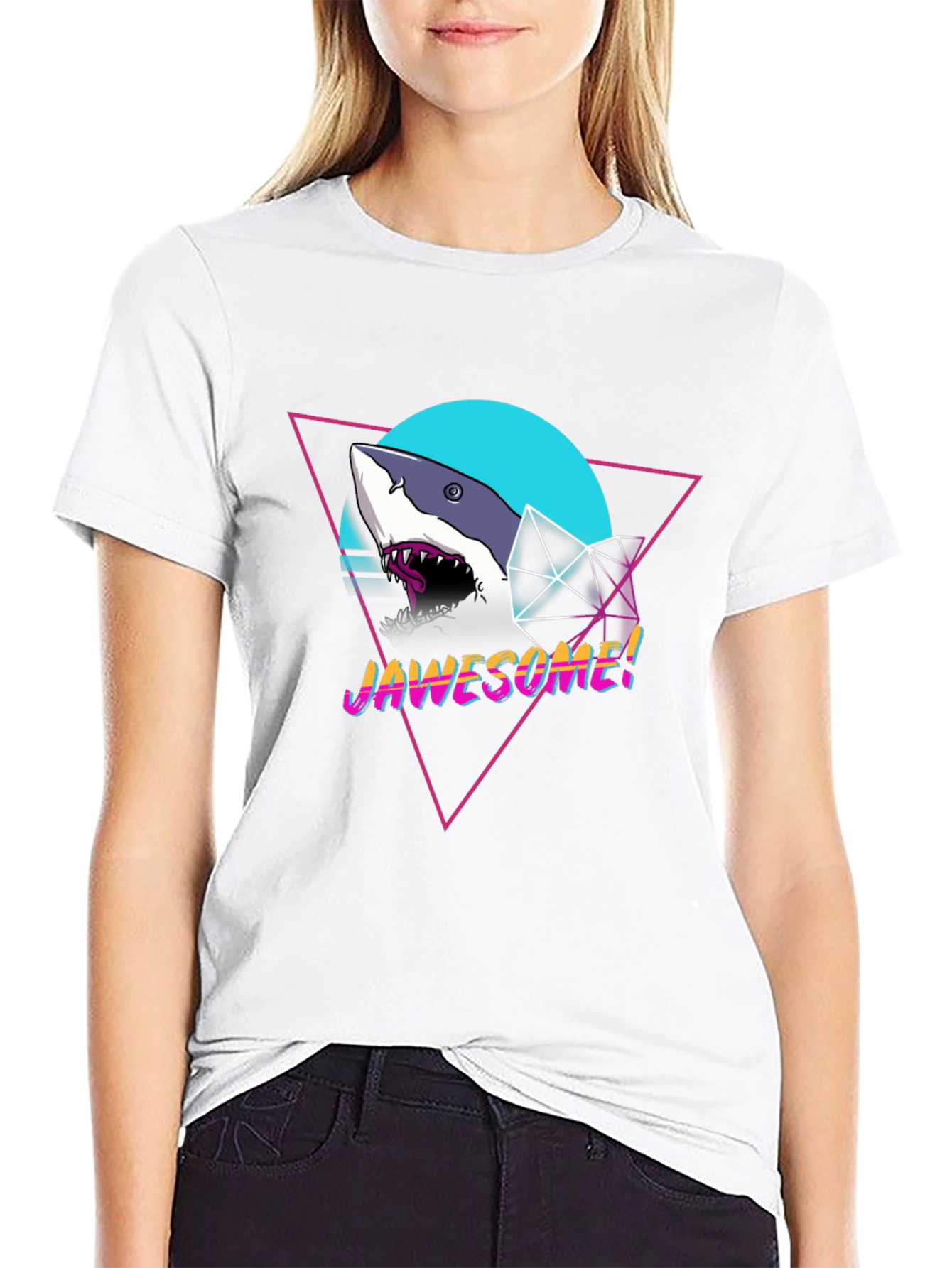 Jawsome Shark Graphic Tee - Retro Style