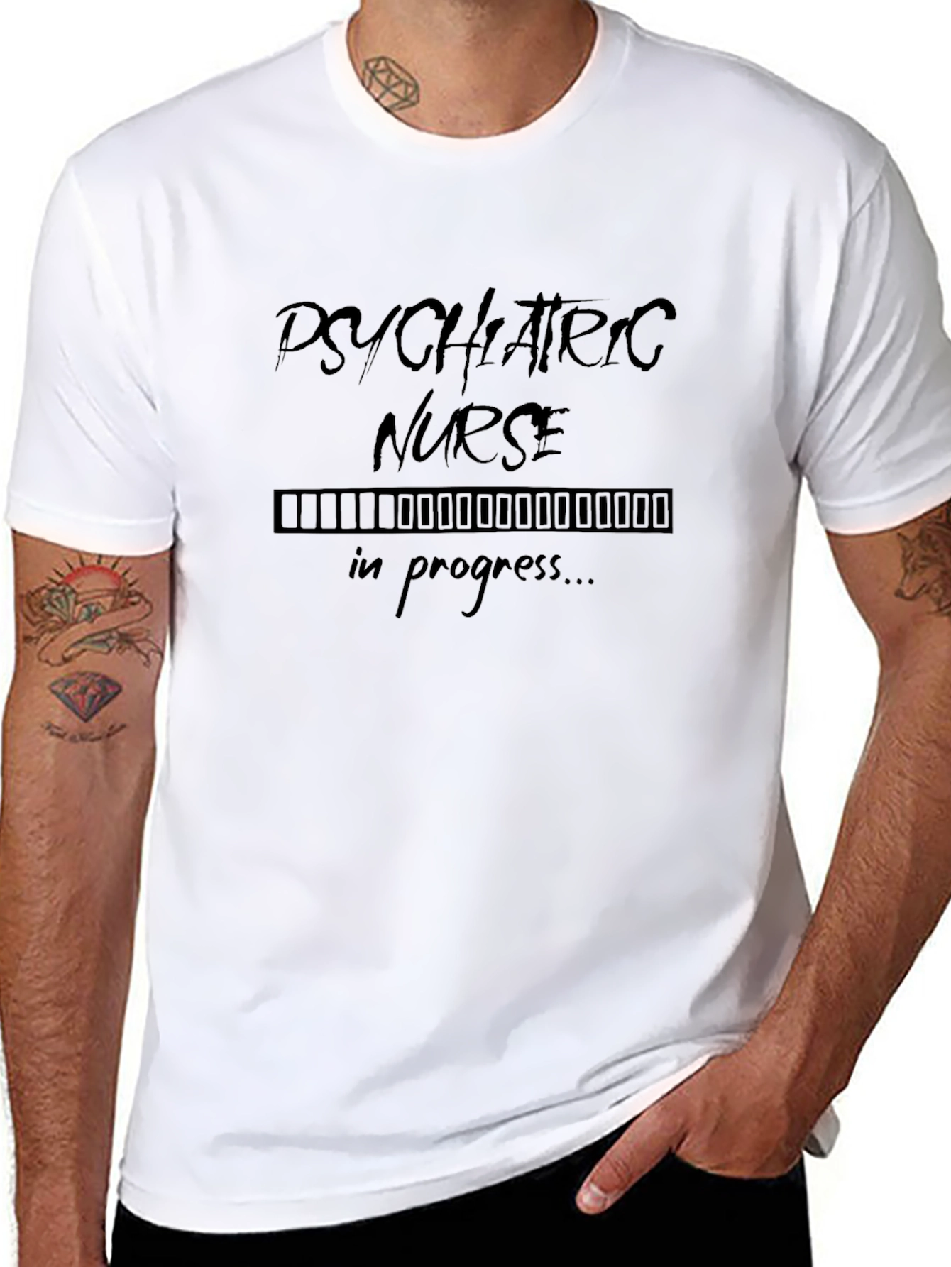 Psychiatric Nurse in Progress Black T-Shirt