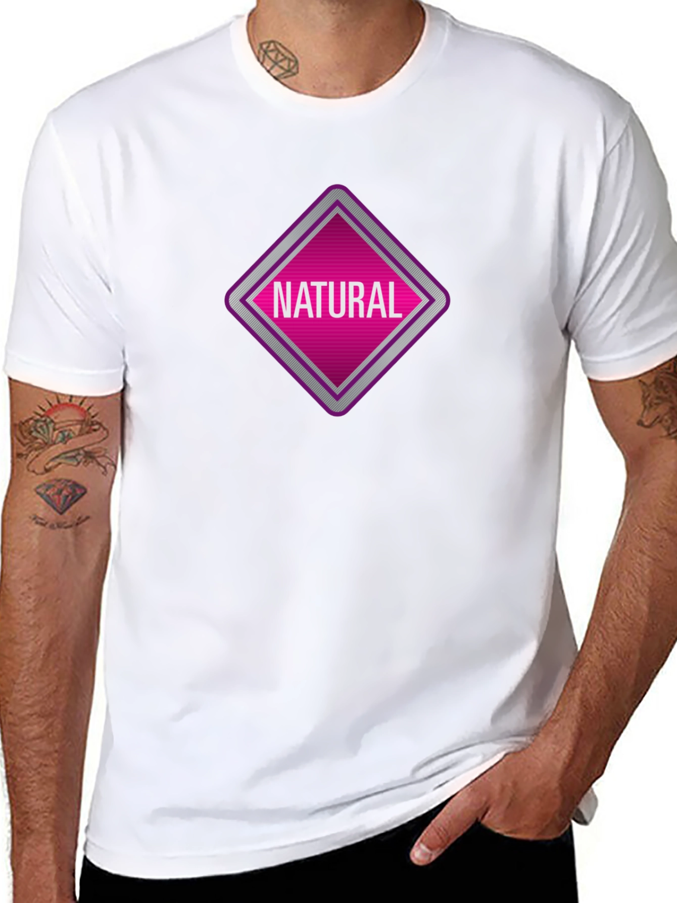 Natural Graphic Tee - Black Cotton T-Shirt