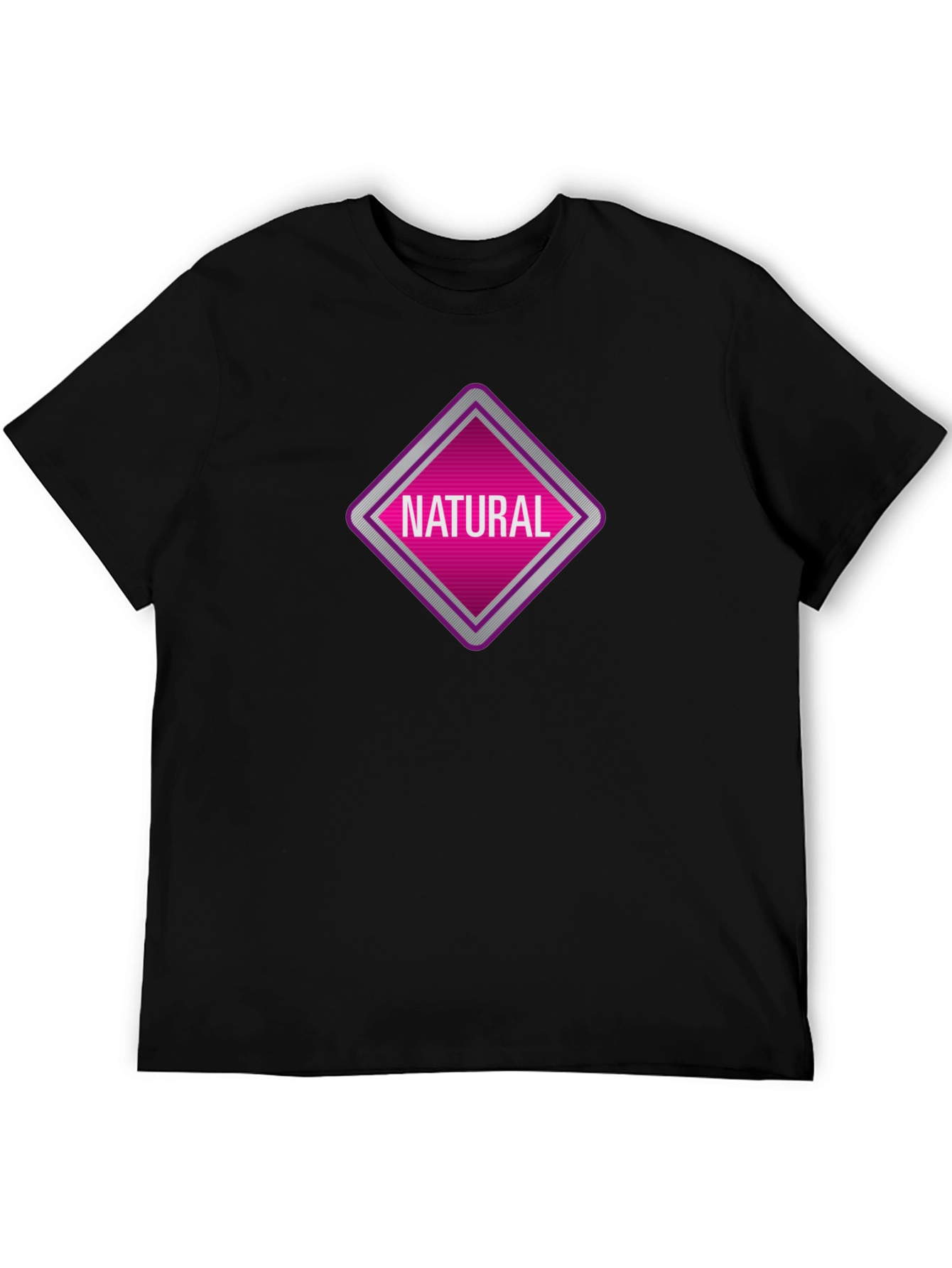 Natural Graphic Tee - Black Cotton T-Shirt