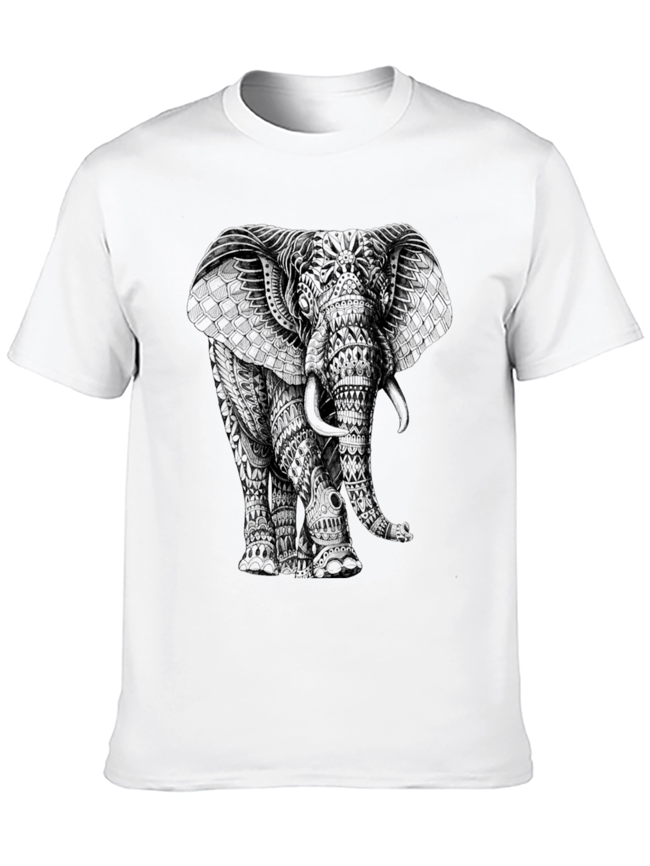 Elephant Graphic Print Black T-Shirt