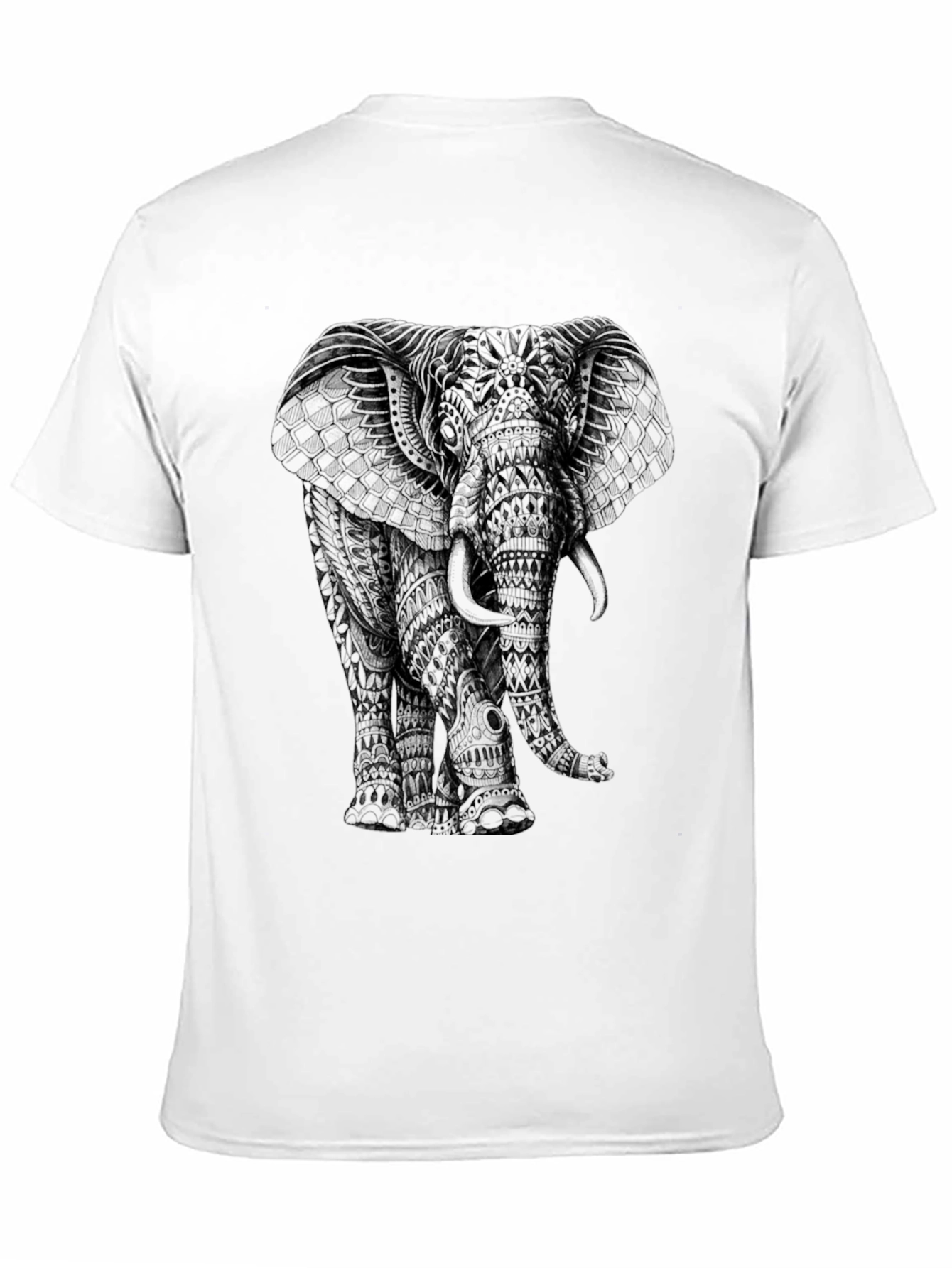 Elephant Graphic Print Black T-Shirt