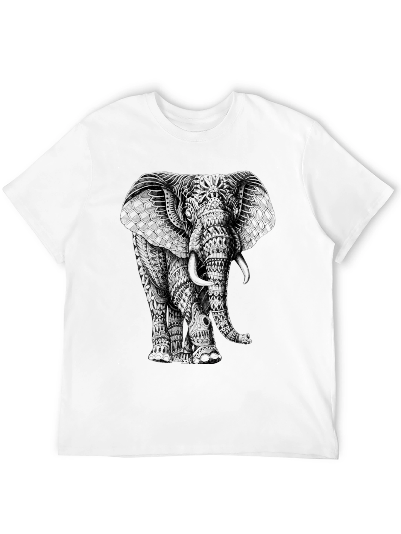 Elephant Graphic Print Black T-Shirt