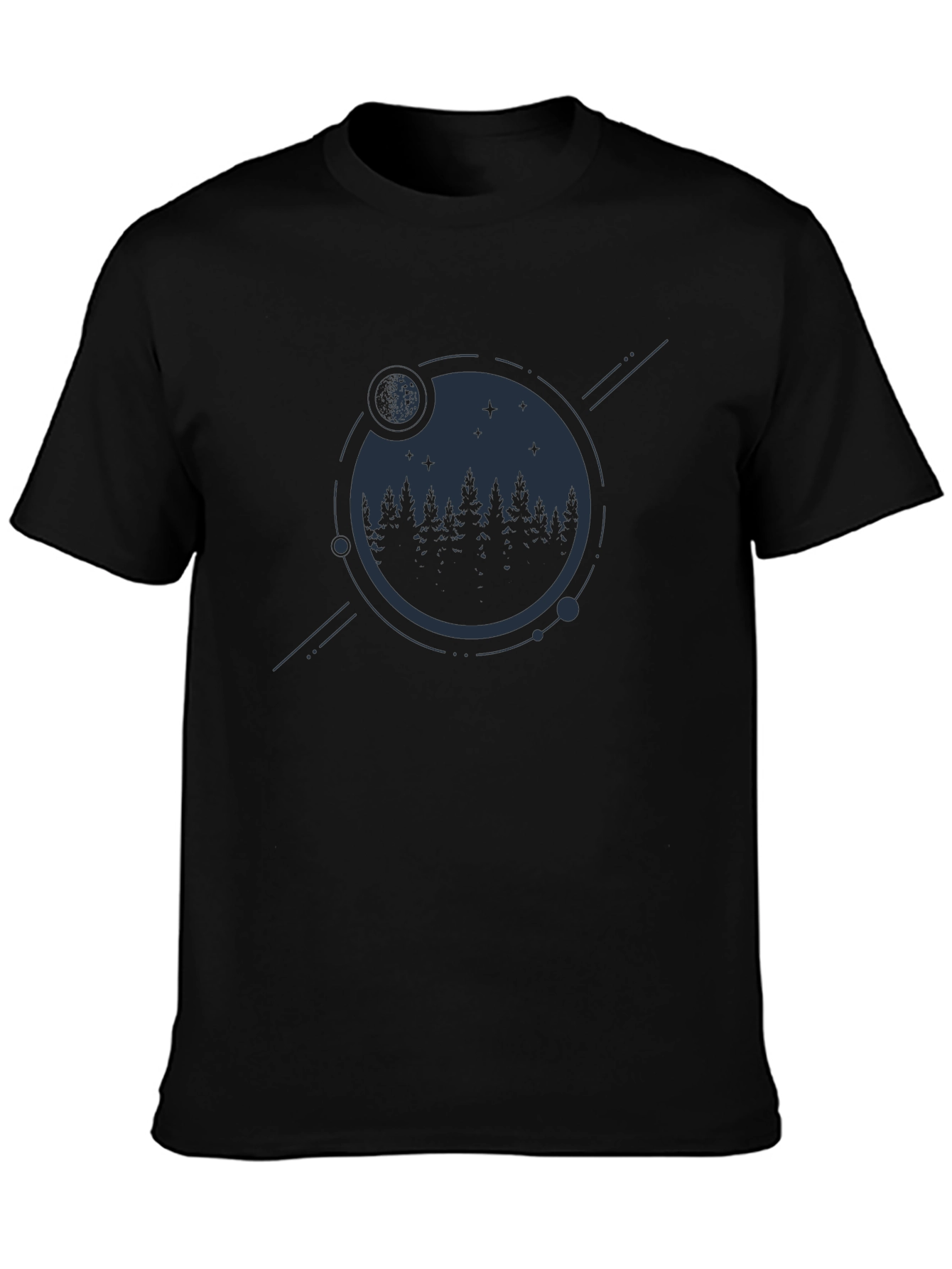 Mens Black Forest & Moon Graphic Tee