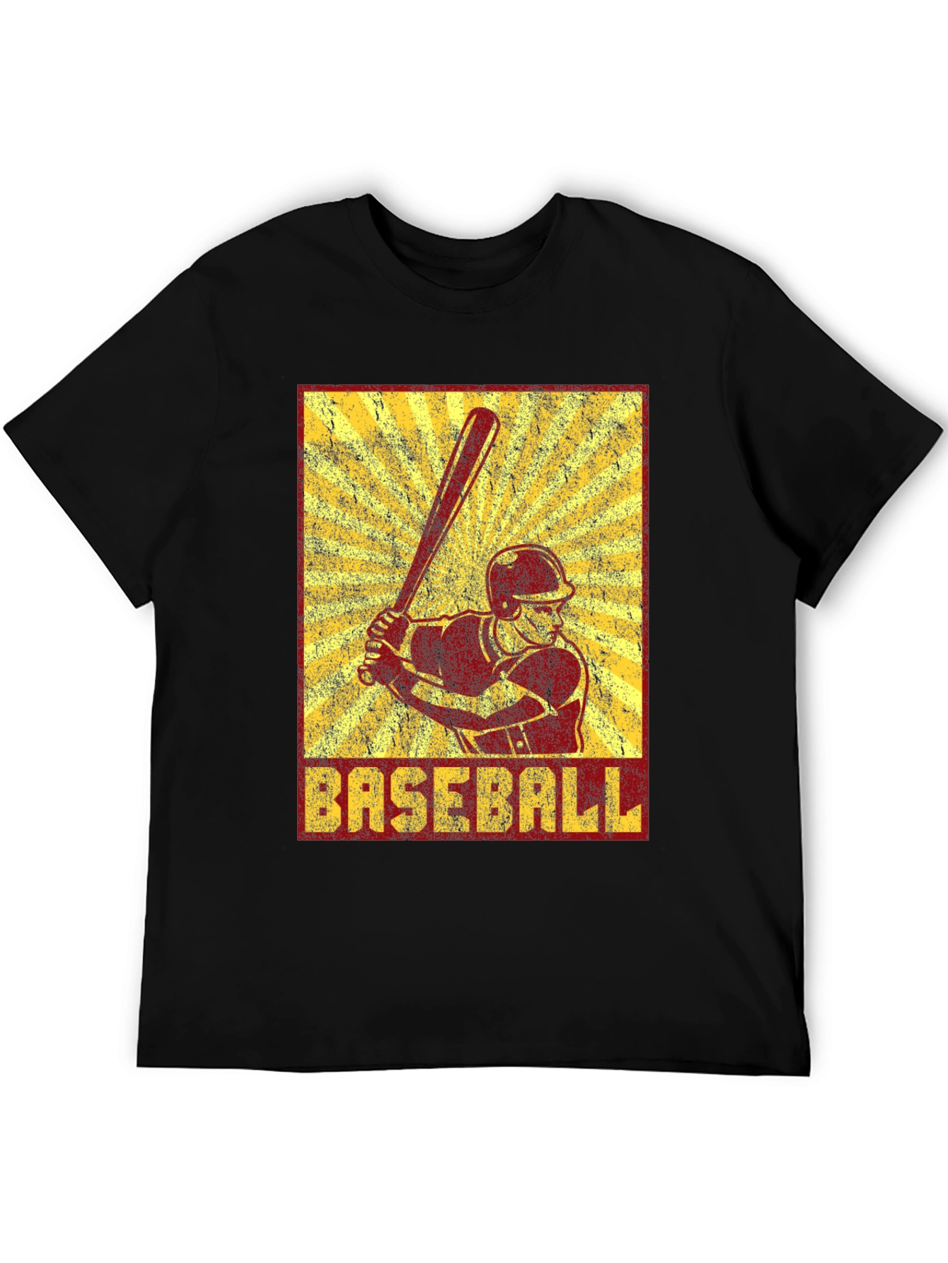 Retro Baseball Player Graphic T-Shirt